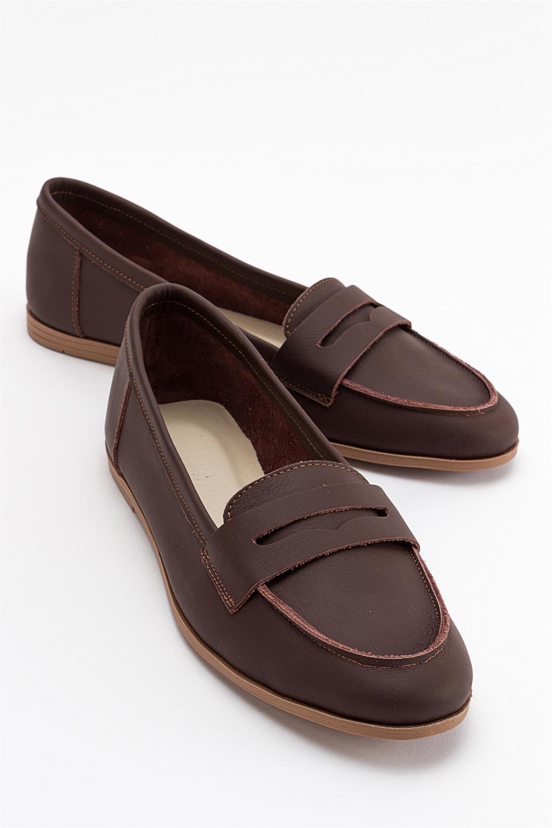 Dorothy - Dark Brown Leather Loafers – front three-quarter view showing leather, suede, Vowalisse