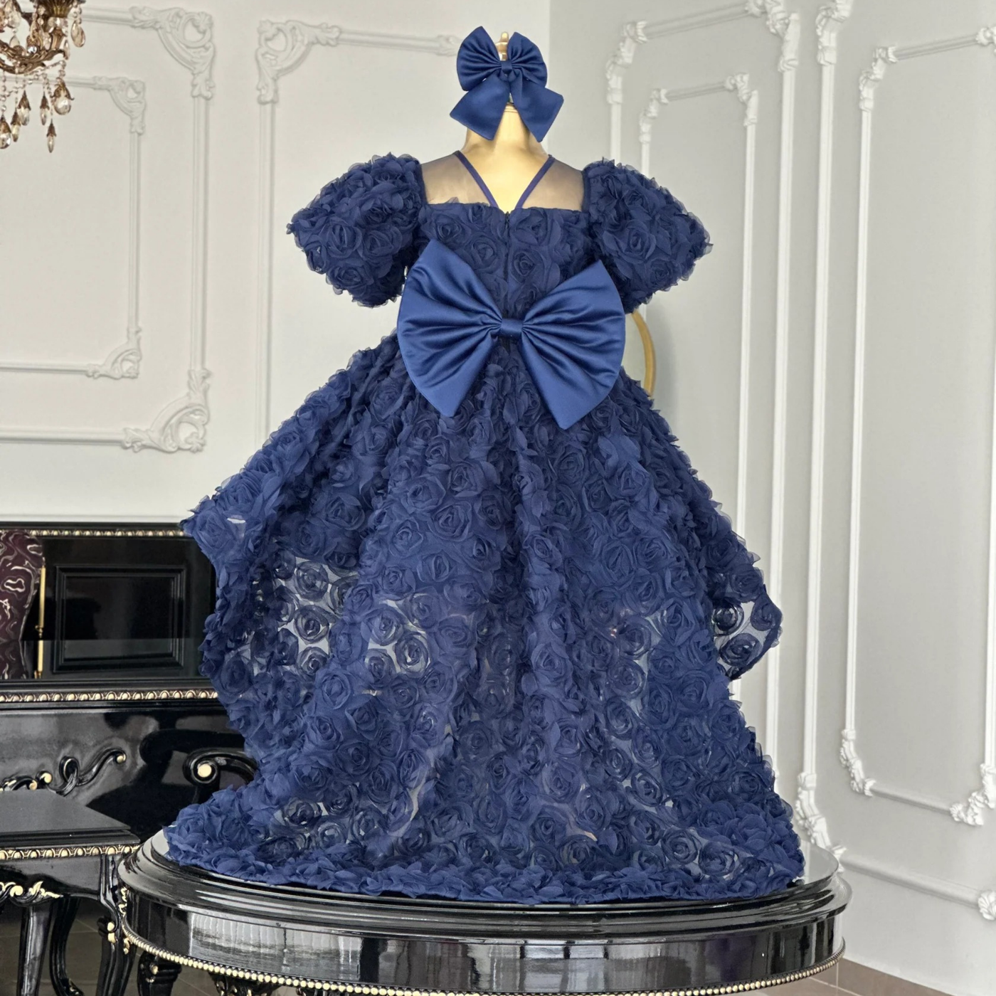 Rose Navy Blue & Gold Mermaid Birthday Dress For Girls, baby girl first birthday dress, additional product image 2 by