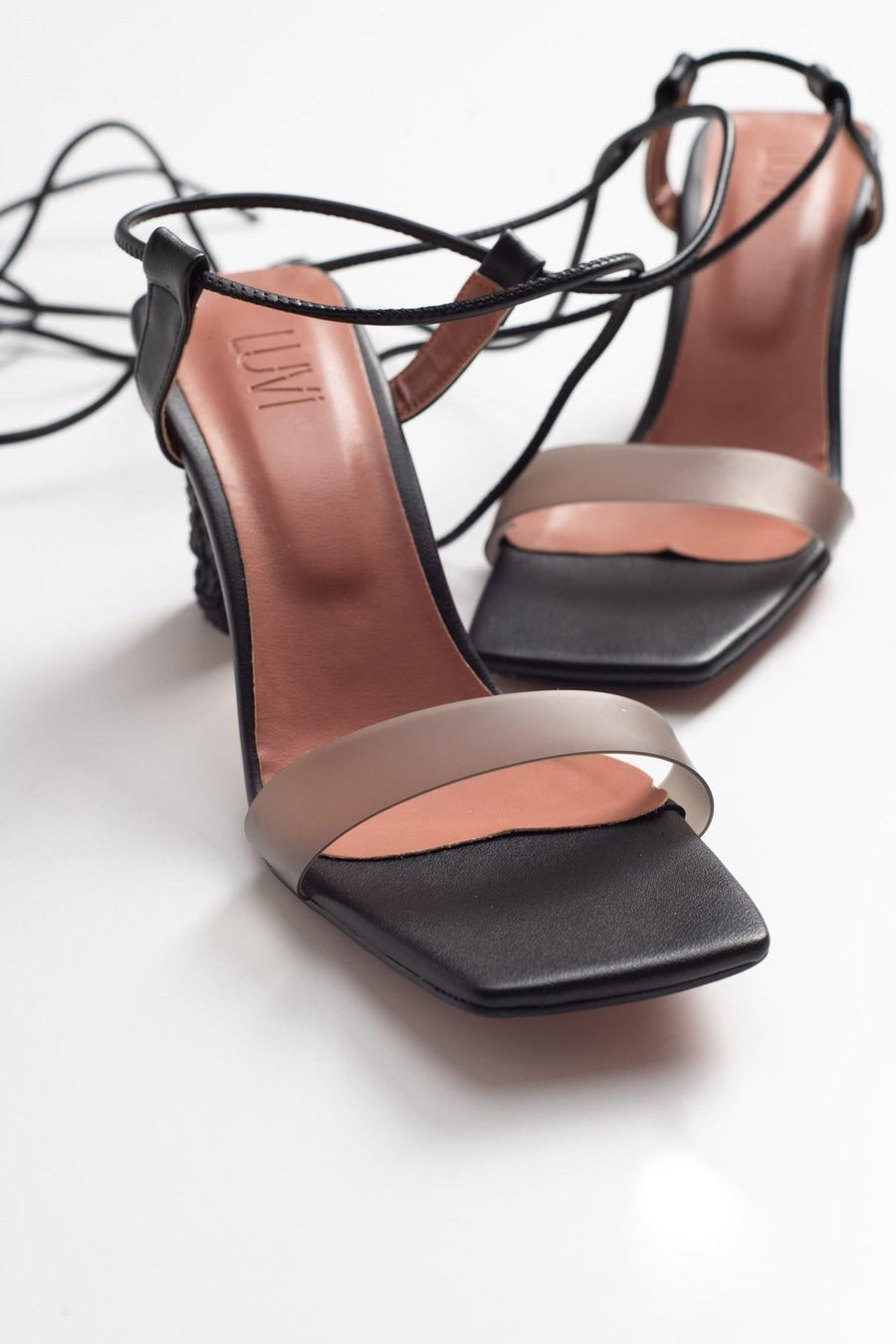 Rhea Black Block Heel Sandal