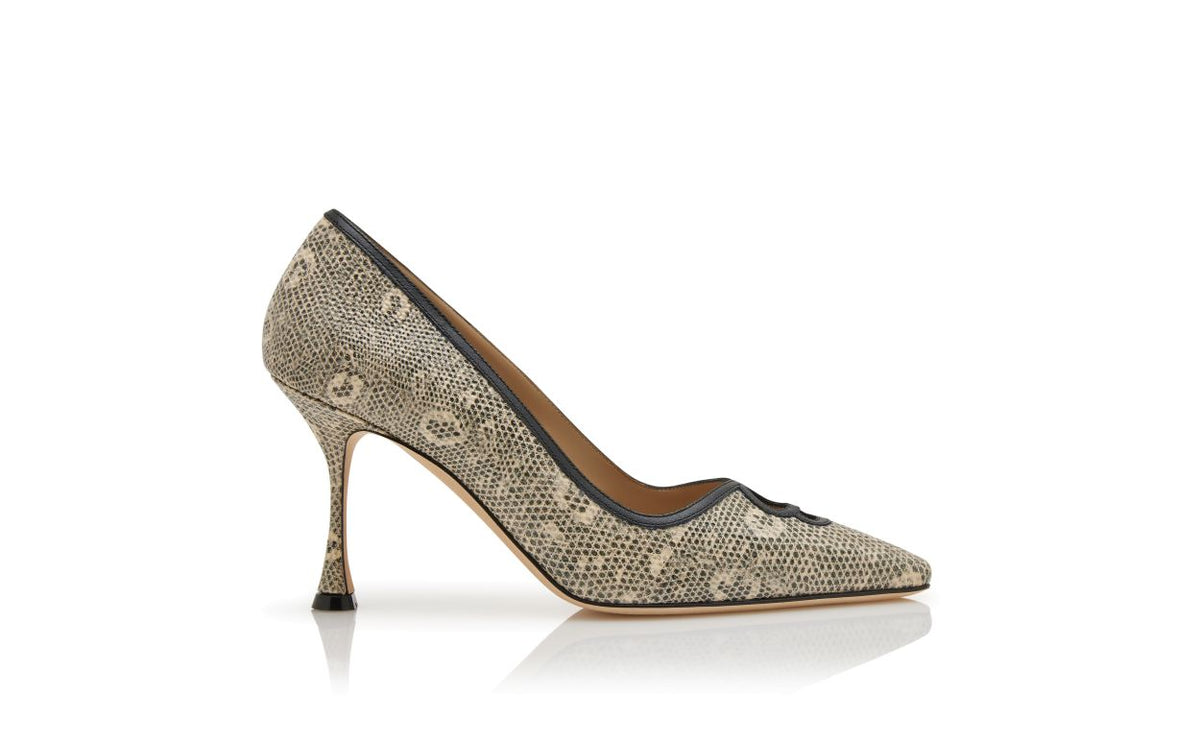 Adriana Shine Neutral Almond Toe Pumps – side profile showing neutral almond toe, Vowalisse