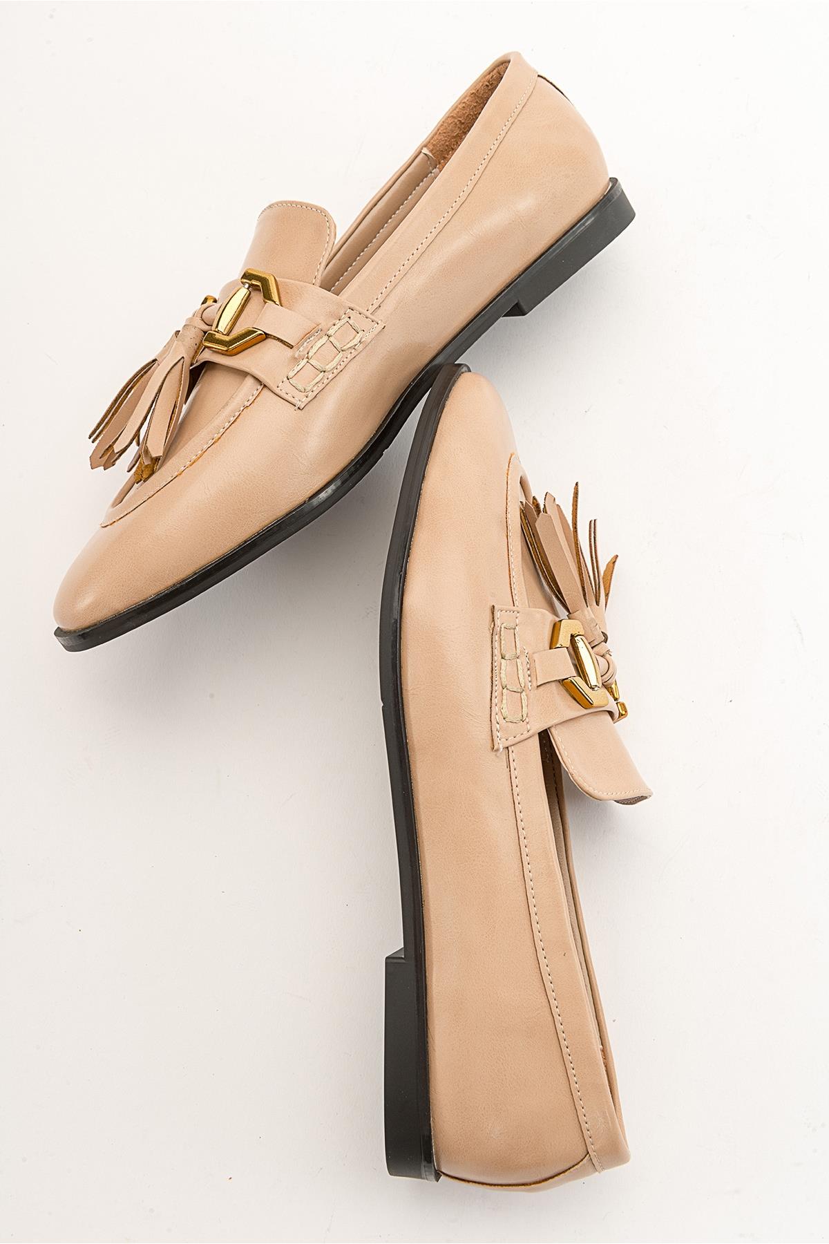 Cox - Beige Loafer – side view showing leather, Vowalisse