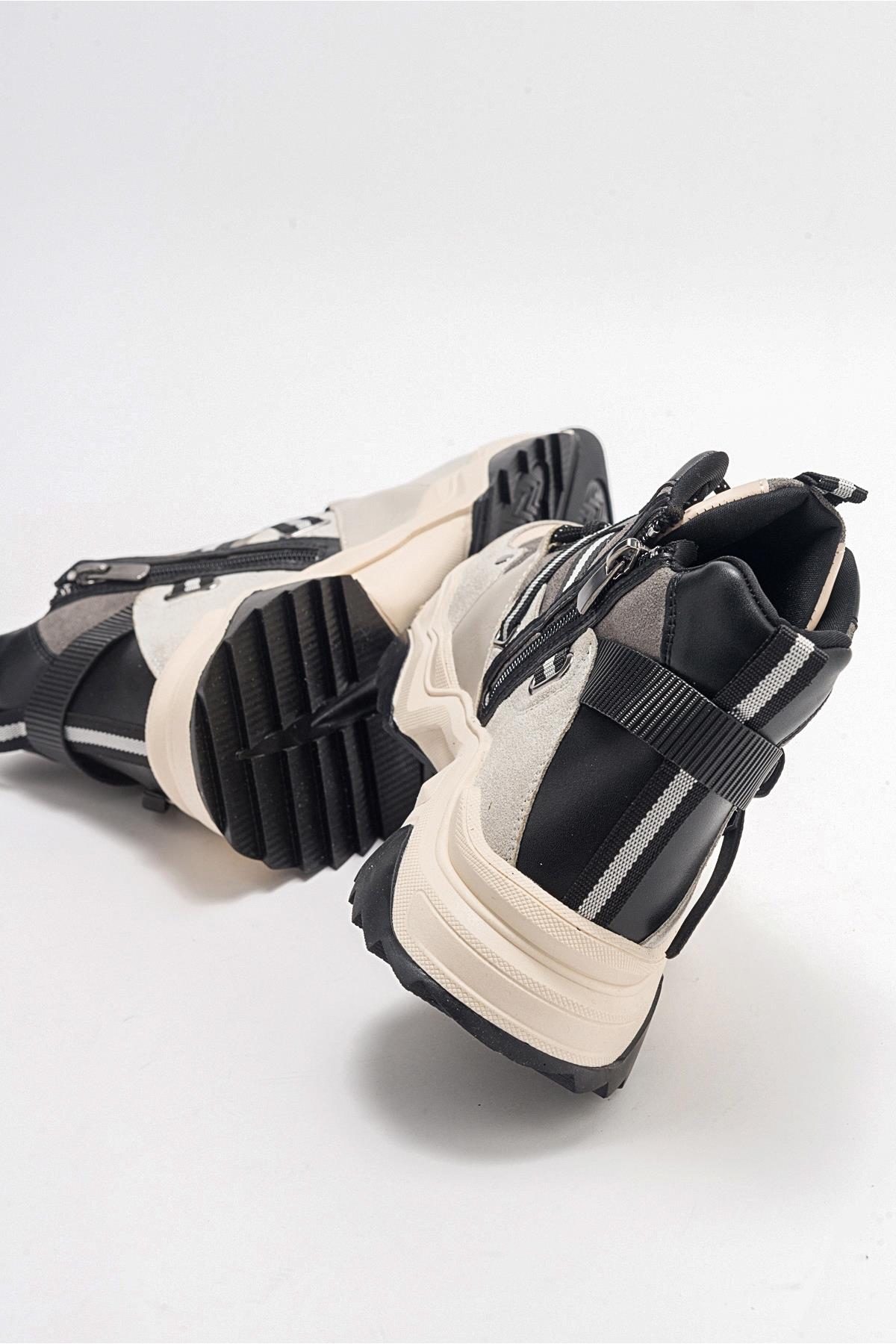 Seraphine - Black Boot – back view showing leather, black, red, Vowalisse