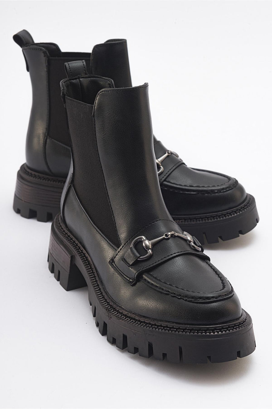 Vesper Black Buckled Chelsea Boot