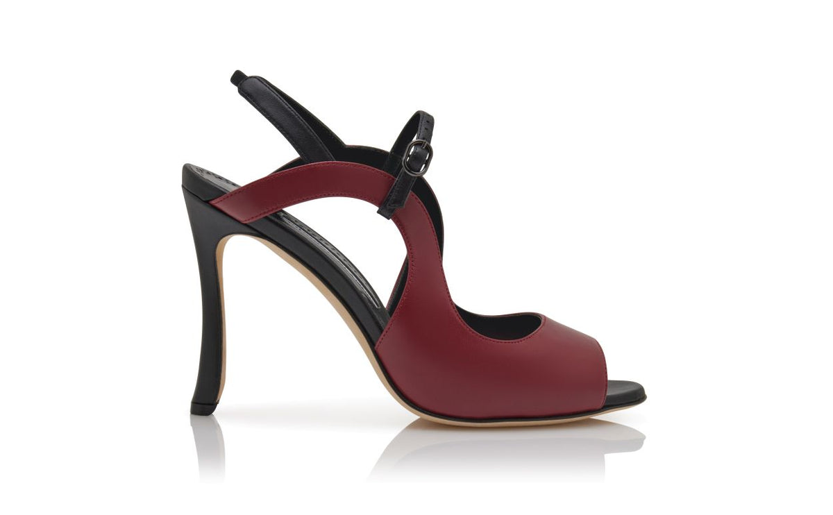Alessia Star Black Slingback Ankle-Strap Shoes – side profile showing black slingback, open toe, nappa leather, Vowalisse