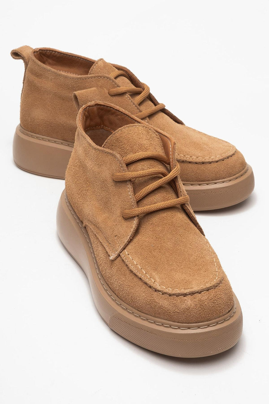 Lilya - Taupe Genuine Suede Leather Chukka Boot