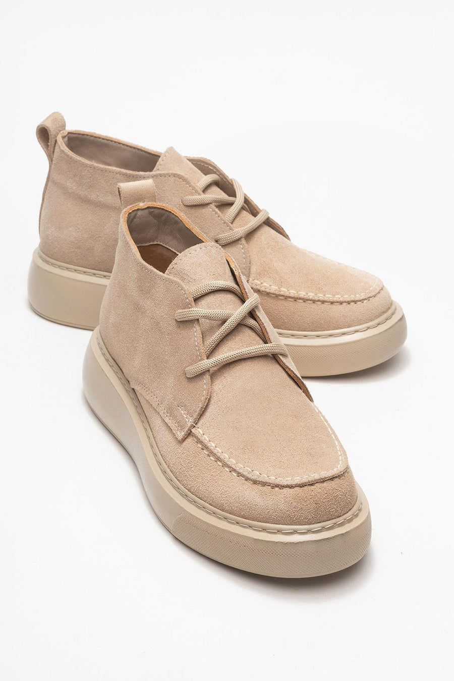 Lilya - Taupe Genuine Suede Leather Chukka Boot