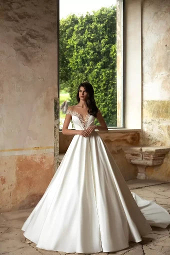 Mensia Satin Ball Gown Wedding Dress VOWALISSE bridal gown – view 1
