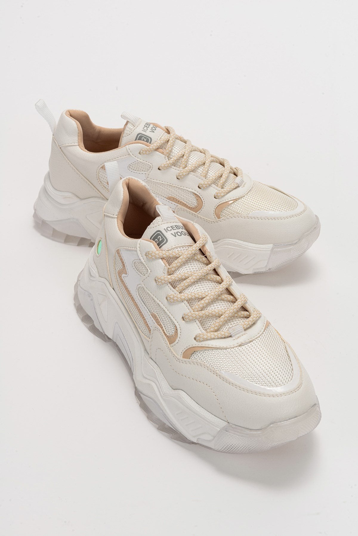 Europa - White Sneaker – front three-quarter view showing leather, white, Vowalisse