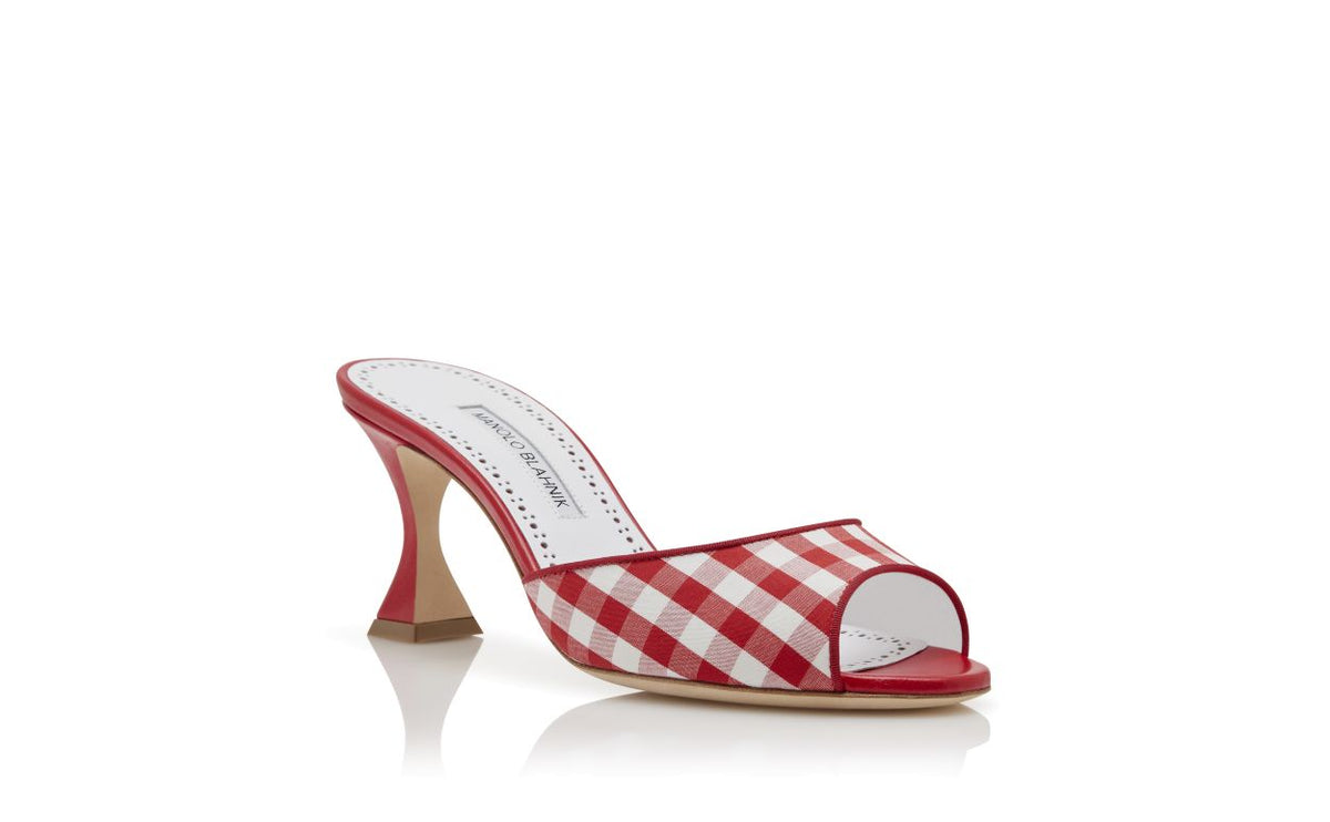 Rosalie Jewel Red Open Toe Mules – top view showing red open toe, Vowalisse