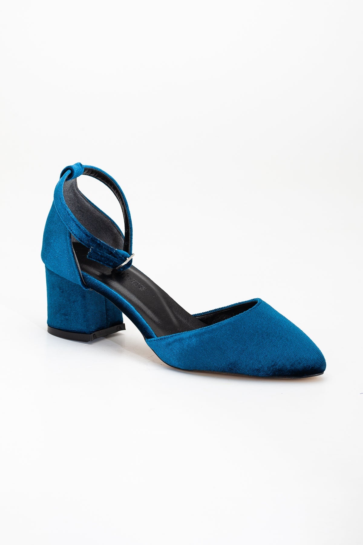 Miranda - Teal Blue Velvet Bridal Shoes with Pearls – pair view showing pearl, velvet, suede, Vowalisse