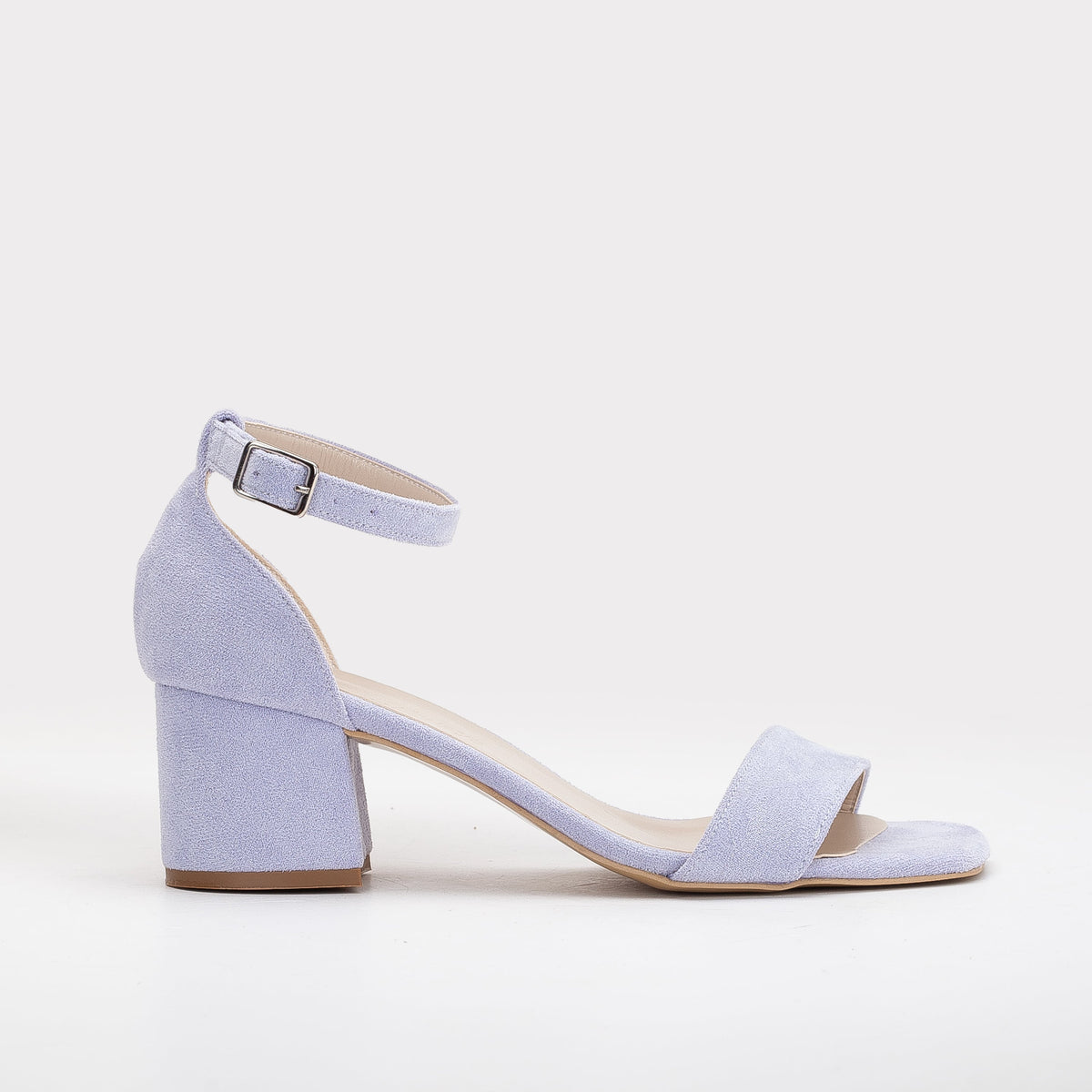 Illy - Lilac Bridal Shoes with Pearls – top view showing pearl, leather, suede, Vowalisse