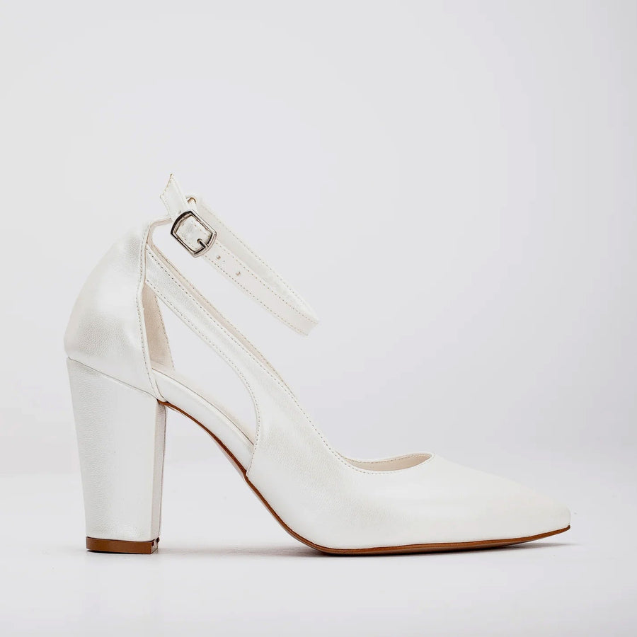 Colette - Ivory Bridal Block Heels