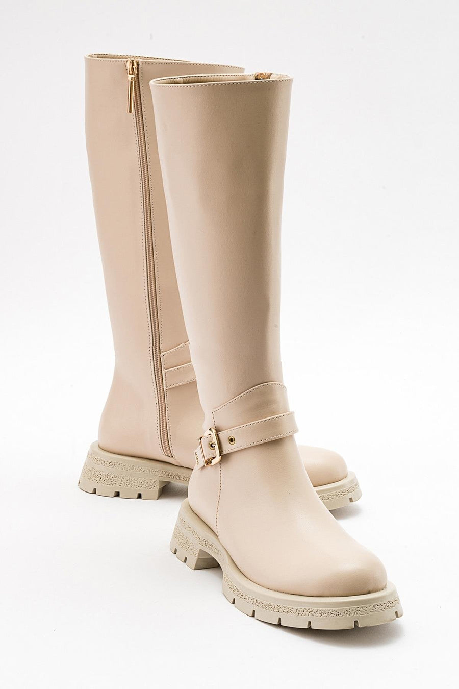 Covela - Beige Knee-High Boot
