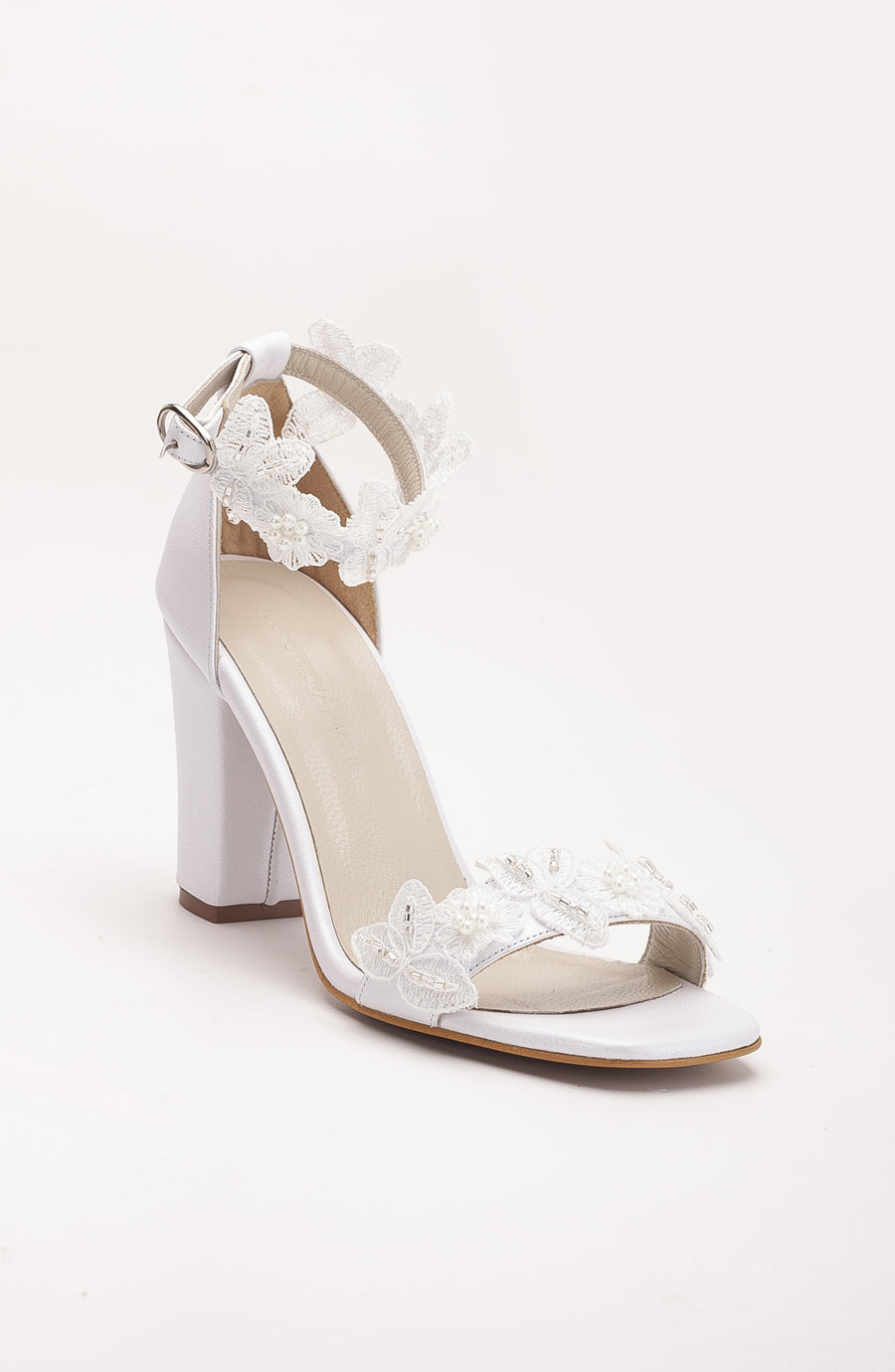 Vivian - Ivory Lace Leather Bridal Sandals