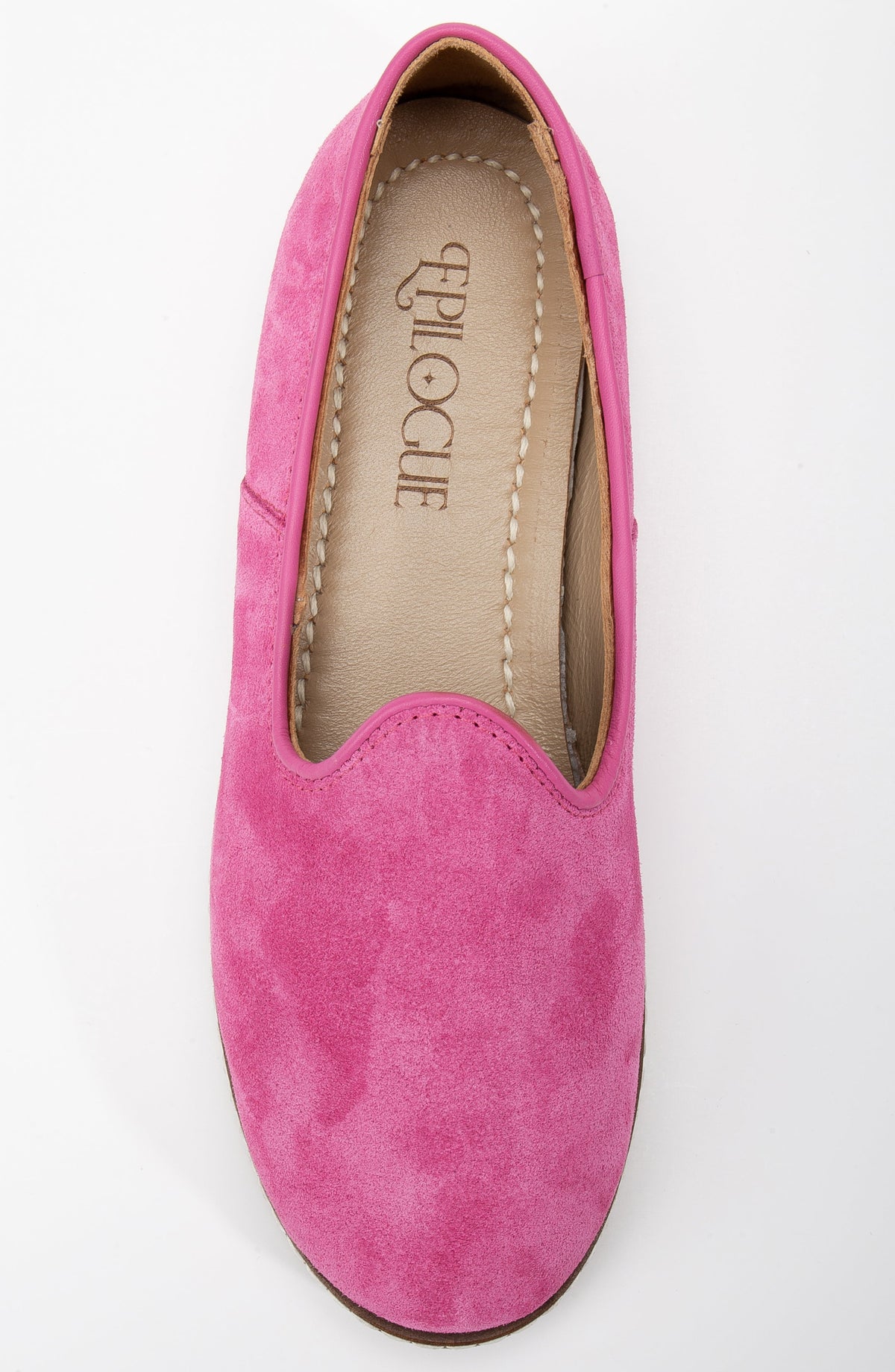 Istanbul - Fuchsia Pink Suede Leather Slip On – back view showing leather, suede, pink, Vowalisse