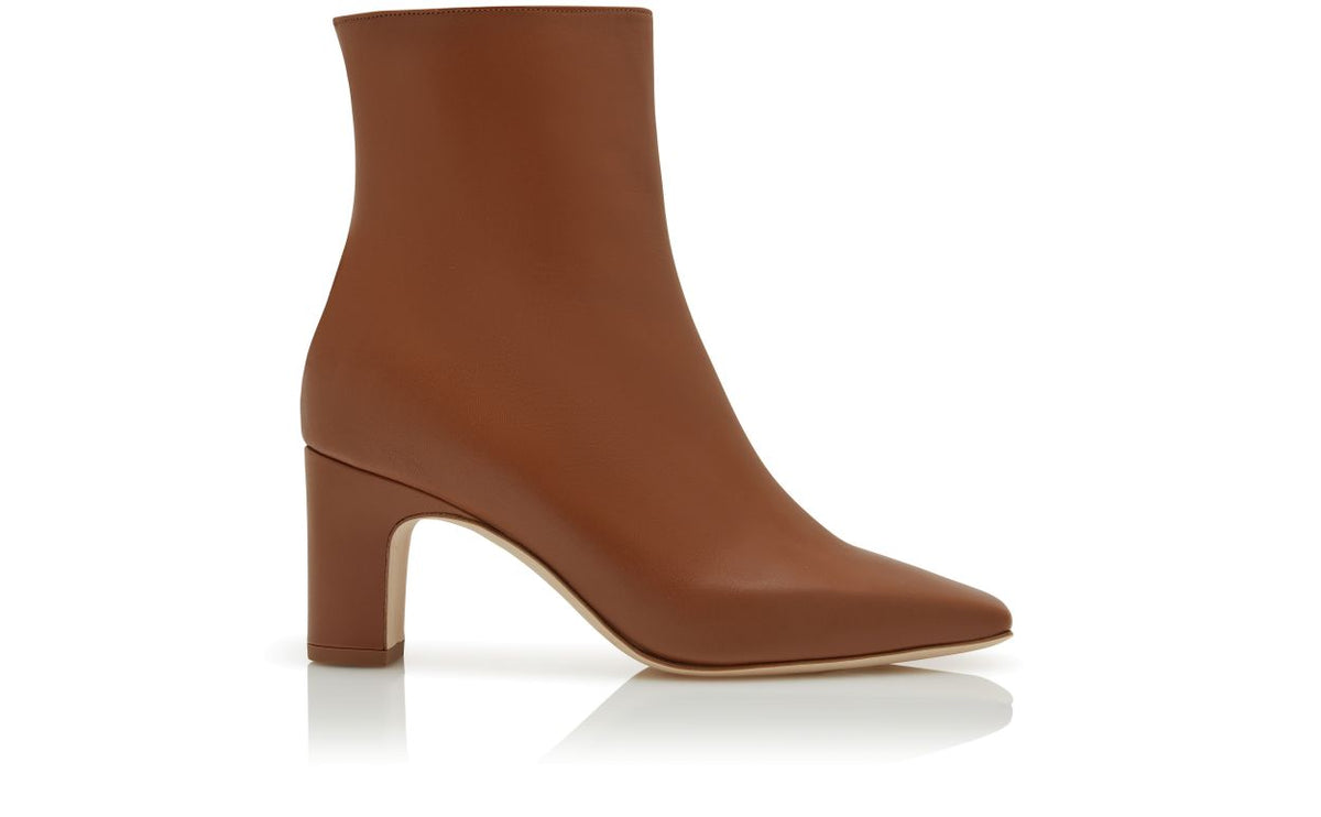 Alessia Halo Brown Pointed Toe Ankle Boots – side profile showing brown pointed toe, Vowalisse