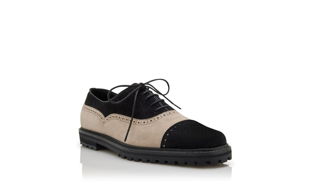 Estelle Pearl Black Suede Lace-Up Shoes – top view showing black suede, lace, Vowalisse