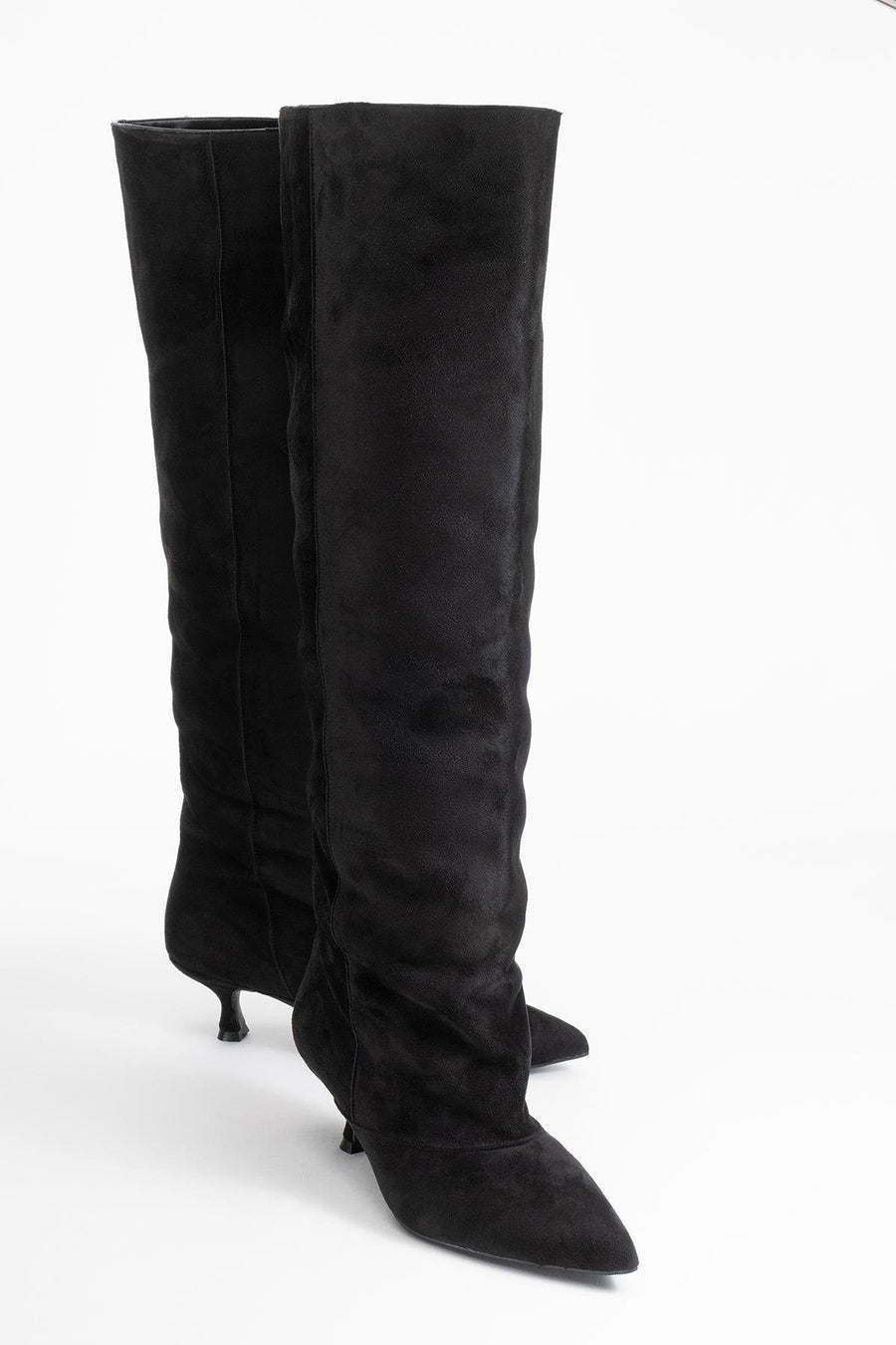 Zach - Black Slim Heel Over-The-Knee Boot
