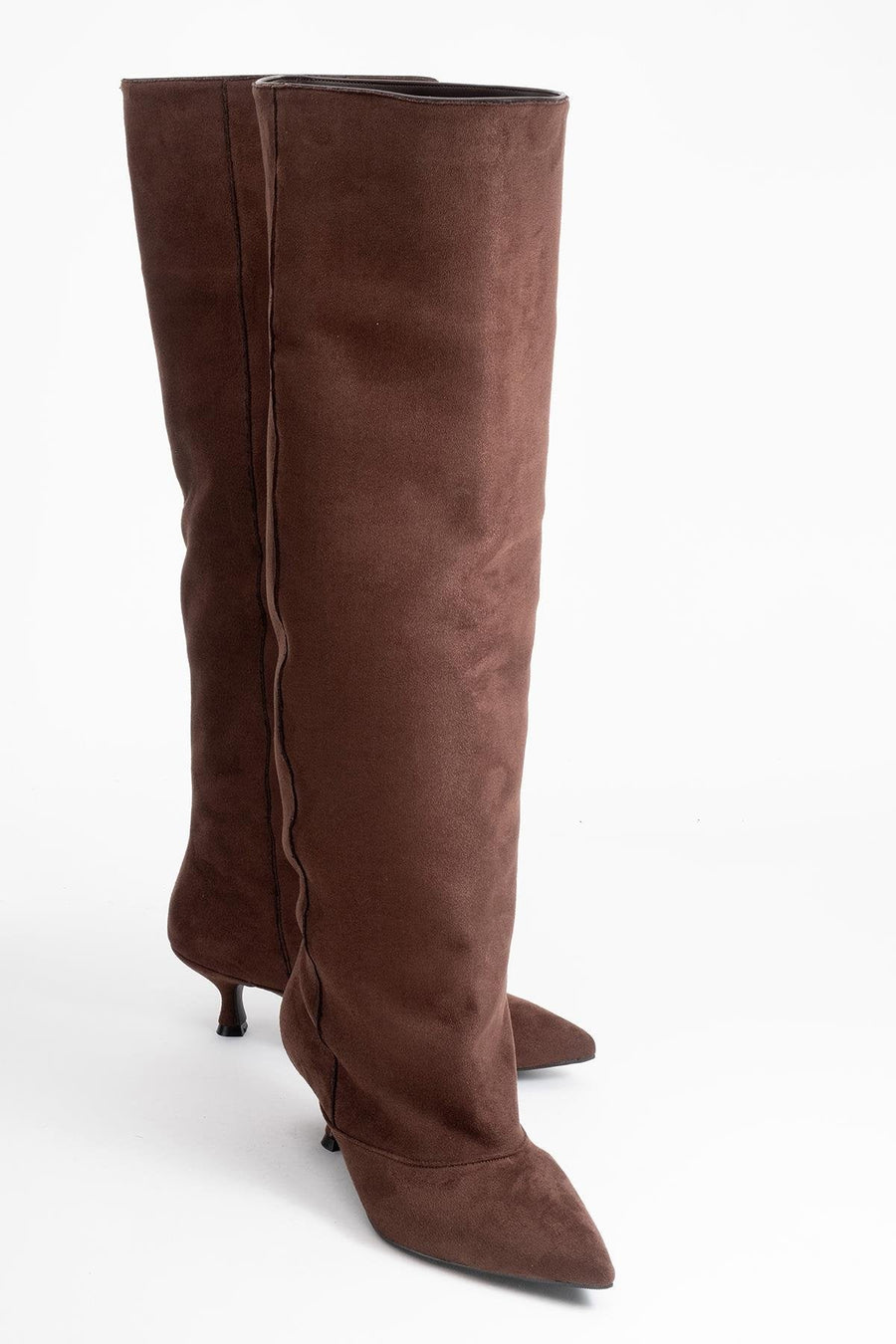 Zach - Brown Slim Heel Over-The-Knee Boot