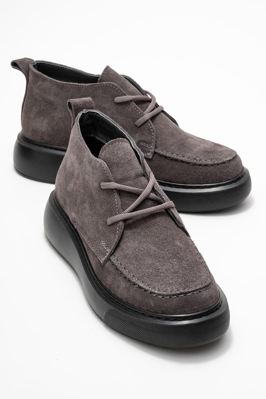Lilya - Smoky Grey Genuine Leather Chukka Boot