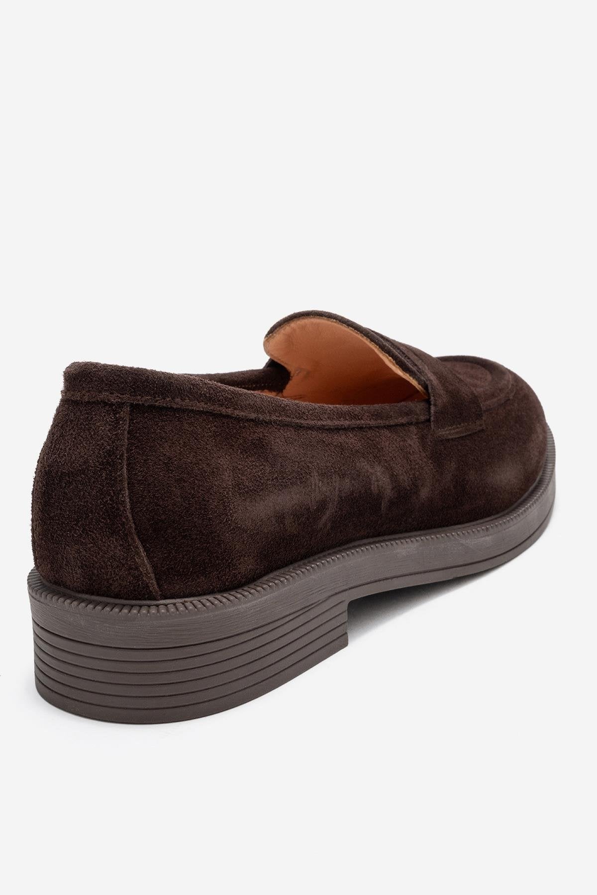 Bree - Brown Genuine Leather Loafer – back view showing leather, Vowalisse
