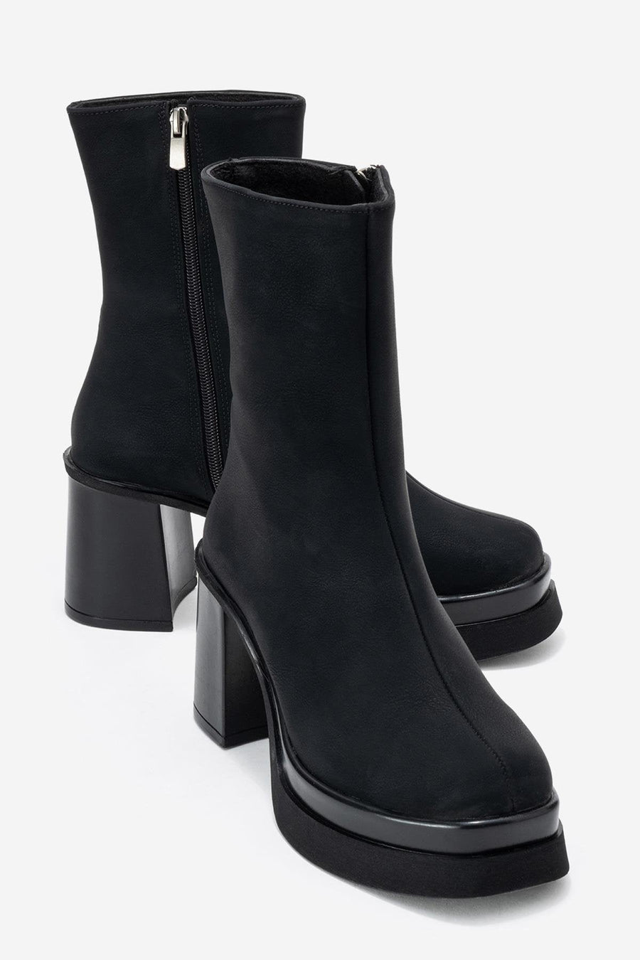 Valen - Black Platform Heel Boot