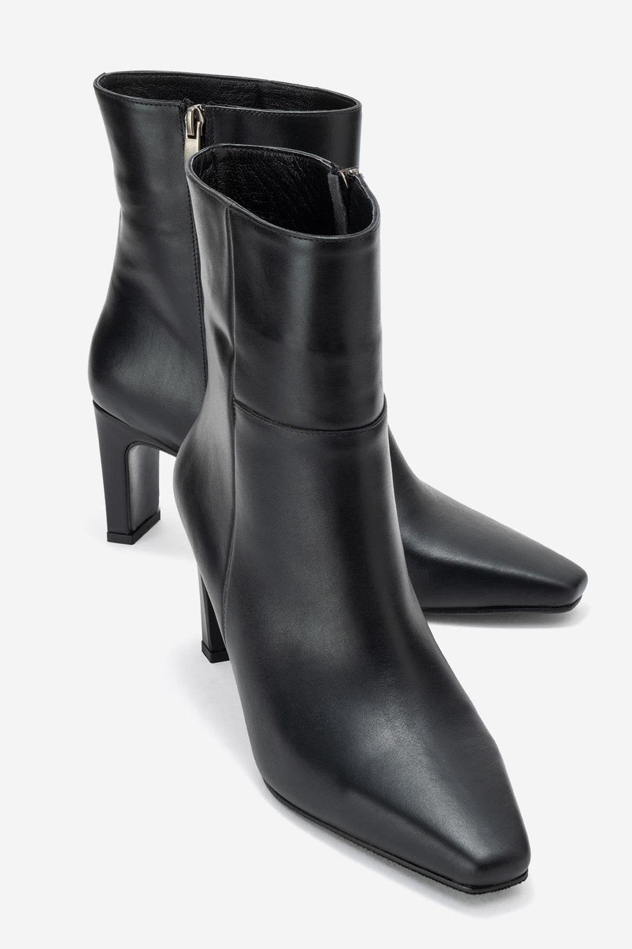 Kyoto - Black Genuine Leather Block Heel Boot