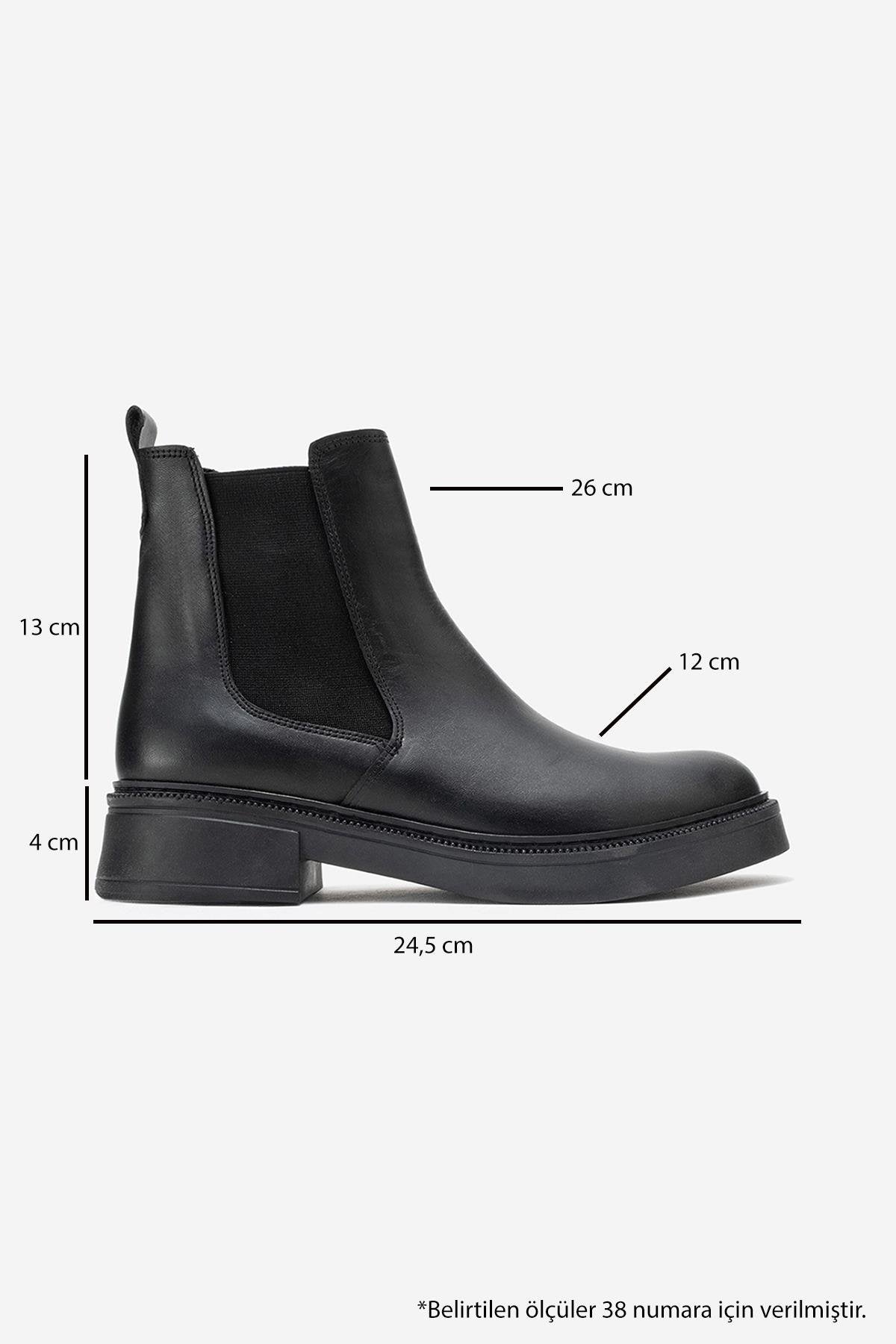 Orliss - Black Genuine Leather Elastic Panel Chelsea Boot – top view showing leather, black, Vowalisse