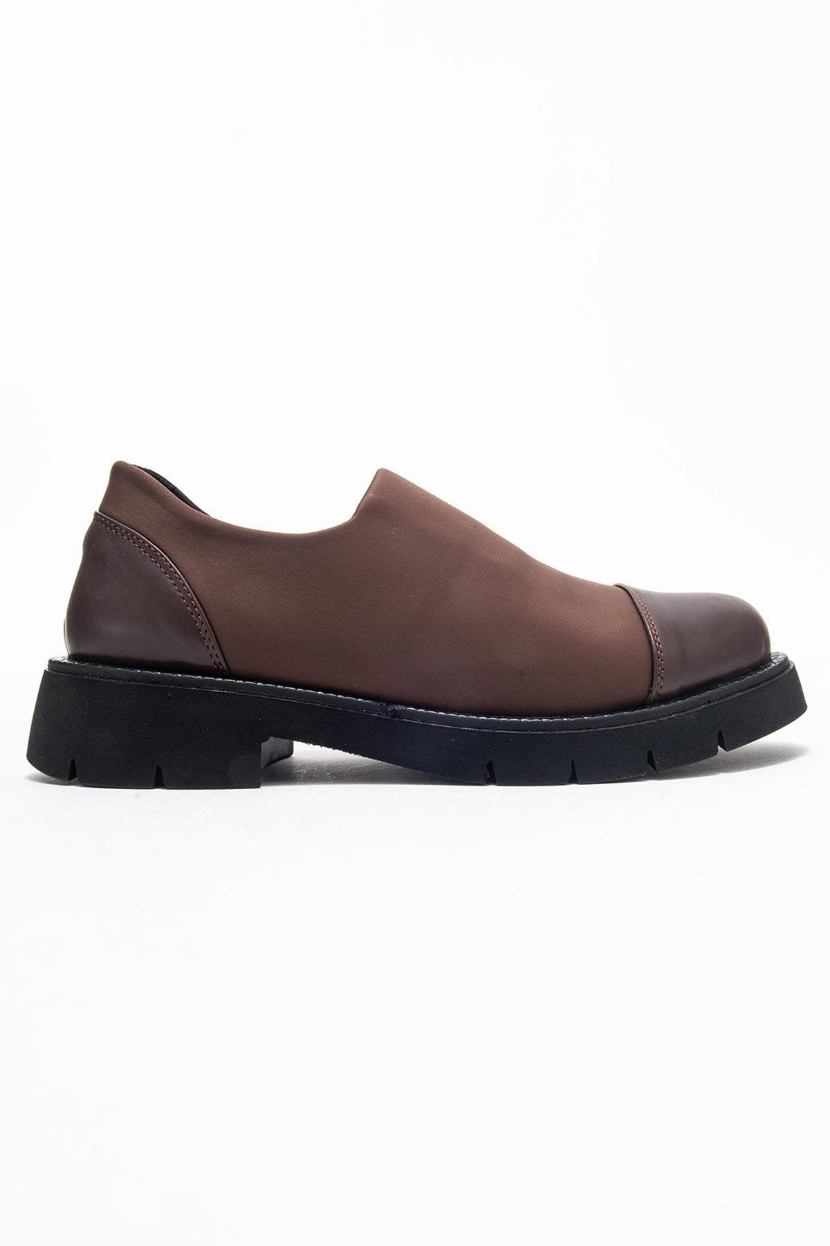 Panola - Brown Scuba Everyday Shoe – top view showing leather, Vowalisse