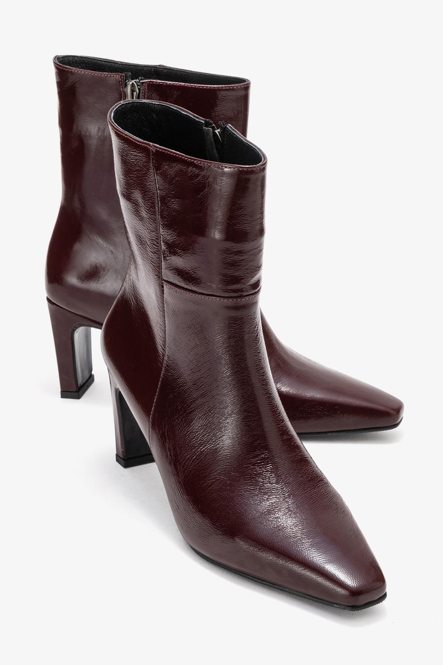 Kyoto - Burgundy Genuine Leather Block Heel Boot