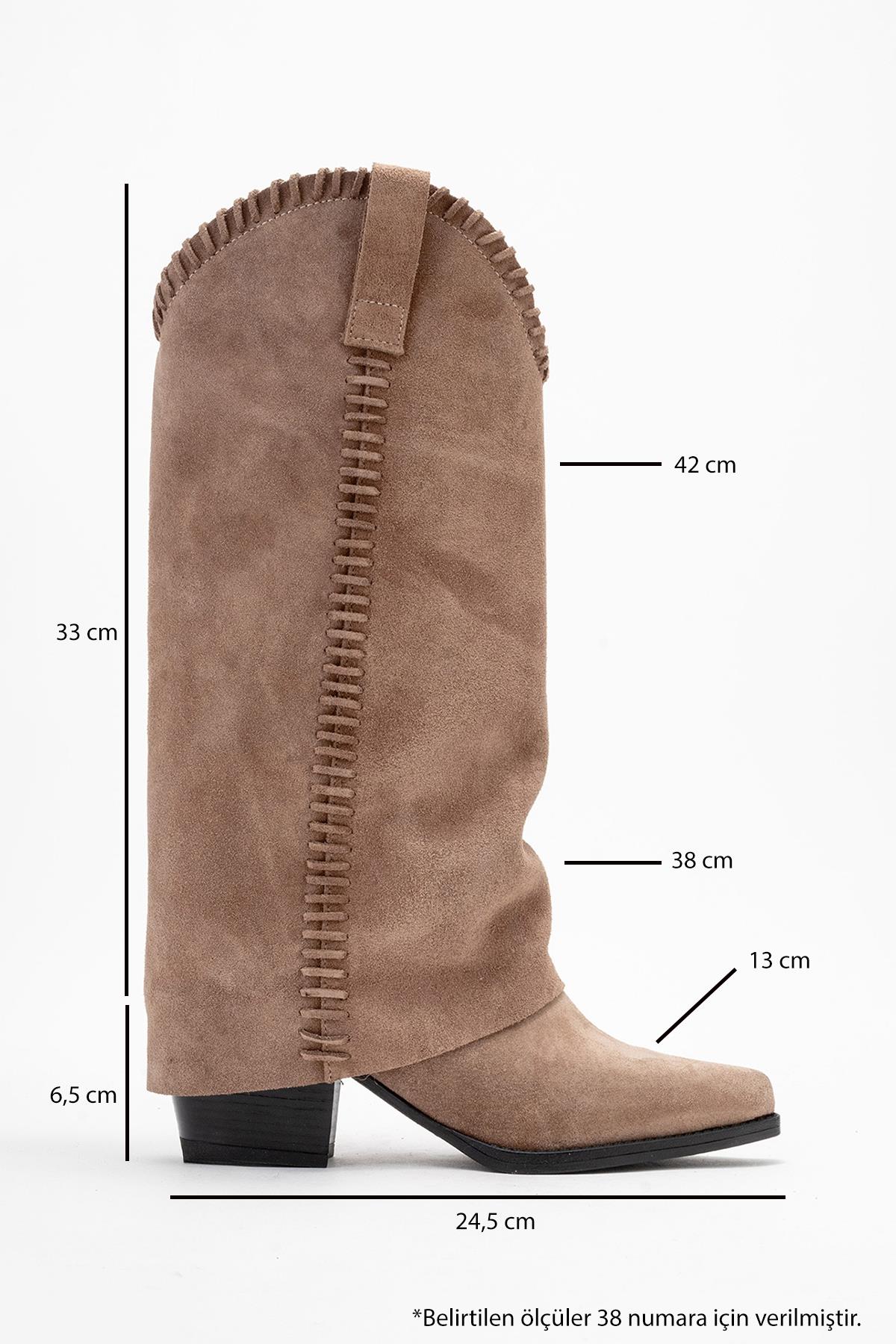 Tyler - Mocha Genuine Leather Stitched Western Boot – top view showing leather, Vowalisse