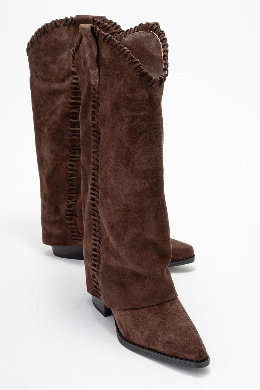 Tyler - Cognac Suede Genuine Leather Western Boot
