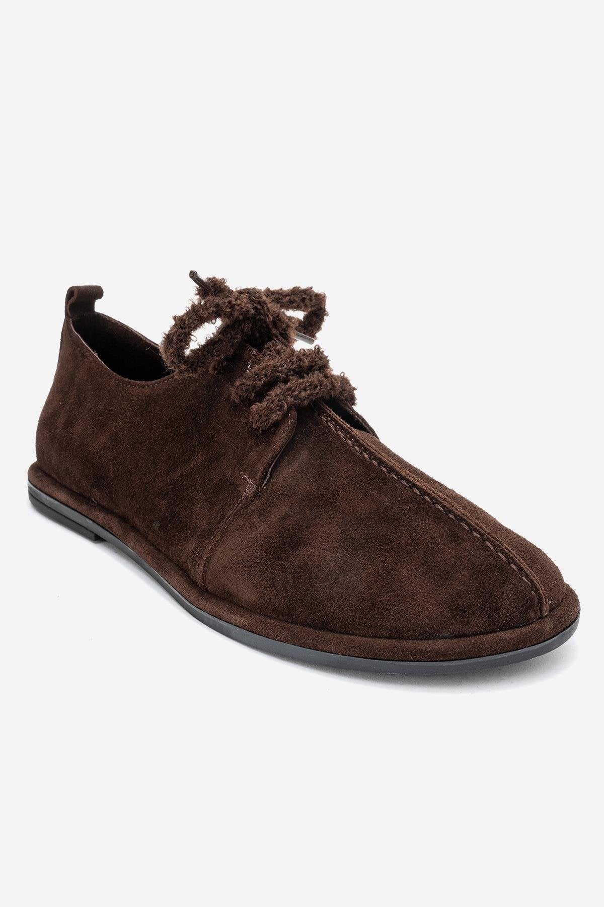Denora - Brown Genuine Leather Casual Shoe – detail view showing leather, Vowalisse