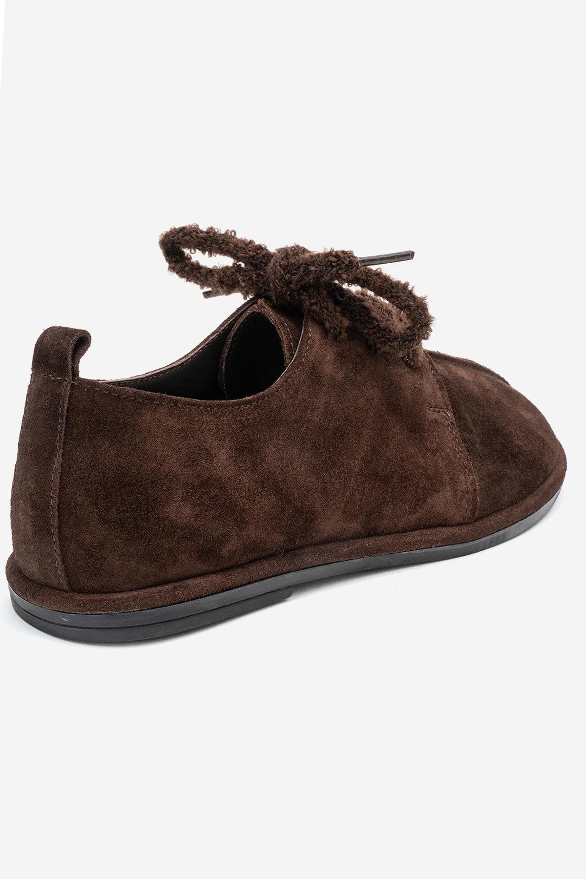 Denora - Brown Genuine Leather Casual Shoe – back view showing leather, Vowalisse