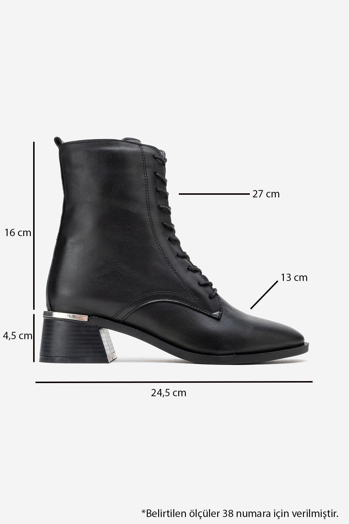 Avia - Black Genuine Leather Block Heel Boot – top view showing leather, black, Vowalisse