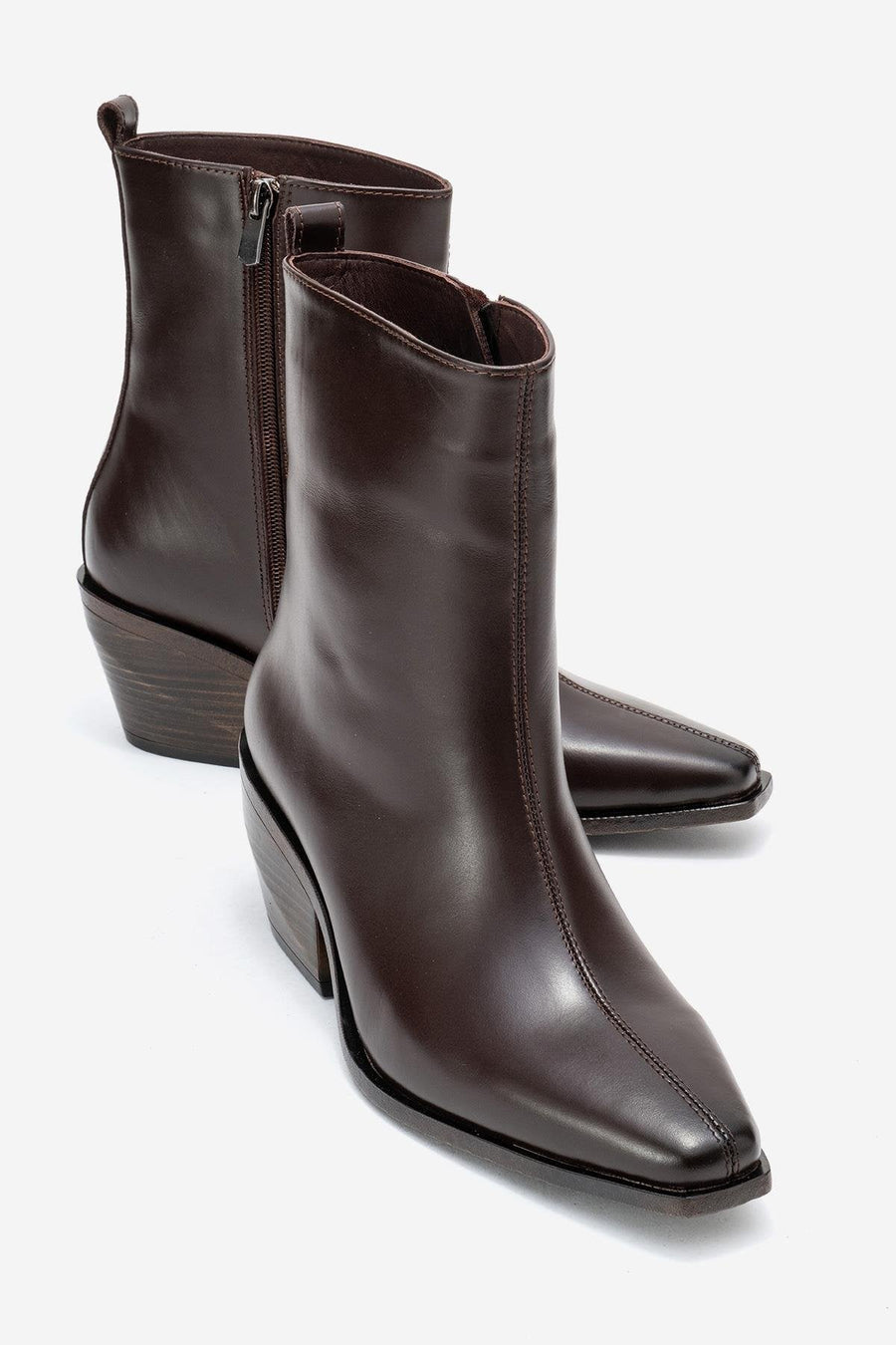 Lexia - Brown Genuine Leather Western Boot