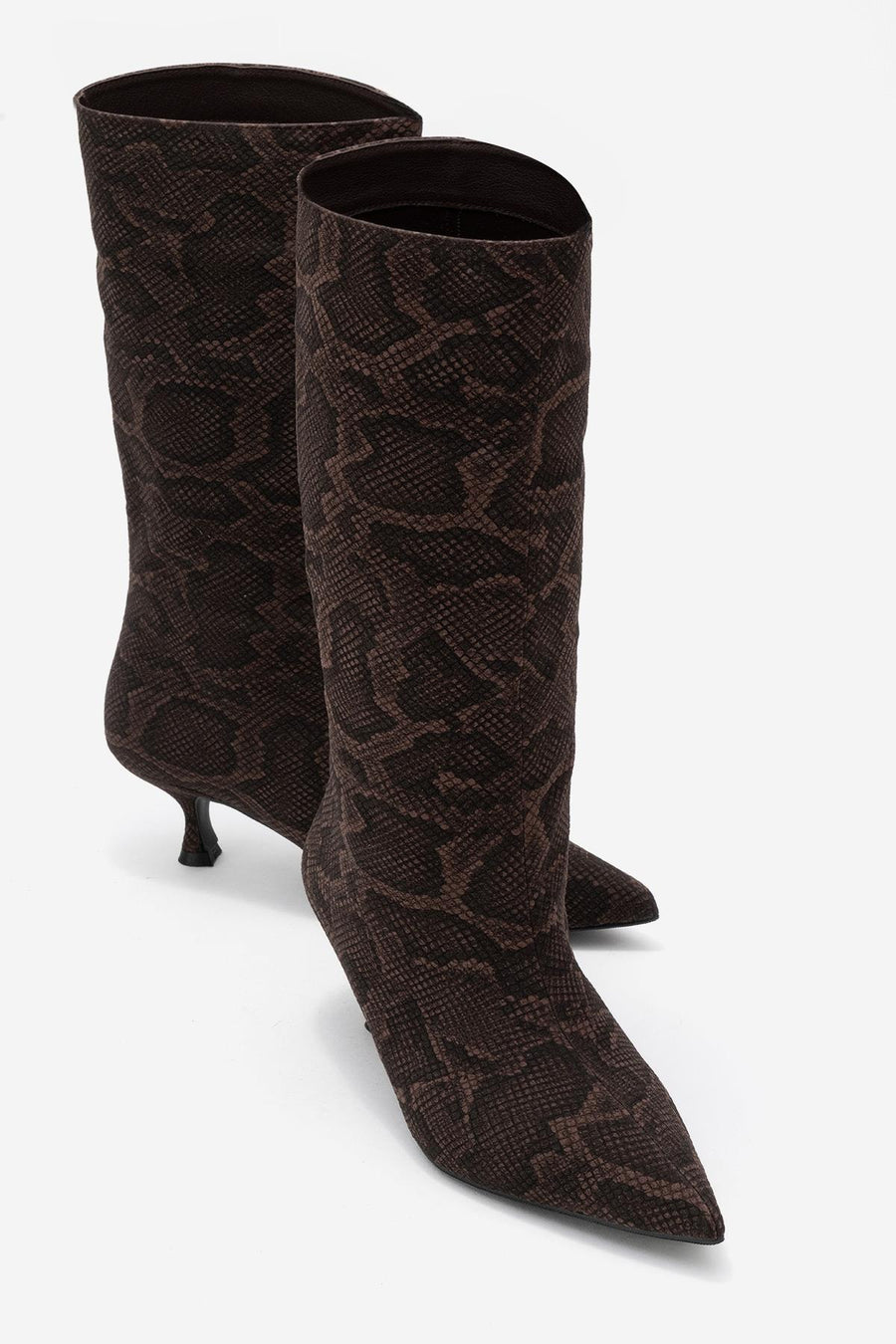 Crow - Brown Patterned Pointed Toe Ankle Boot