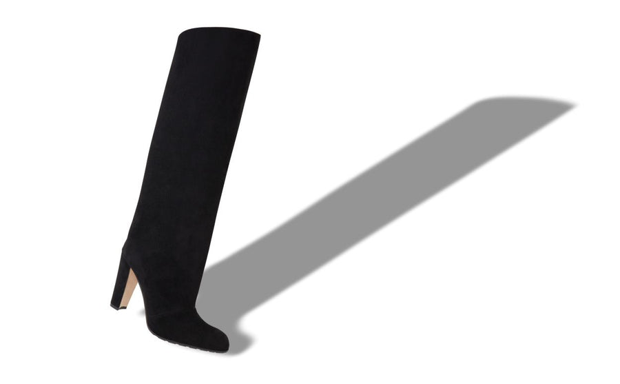 Seraphina Lace Black Round Toe Knee-High Boots