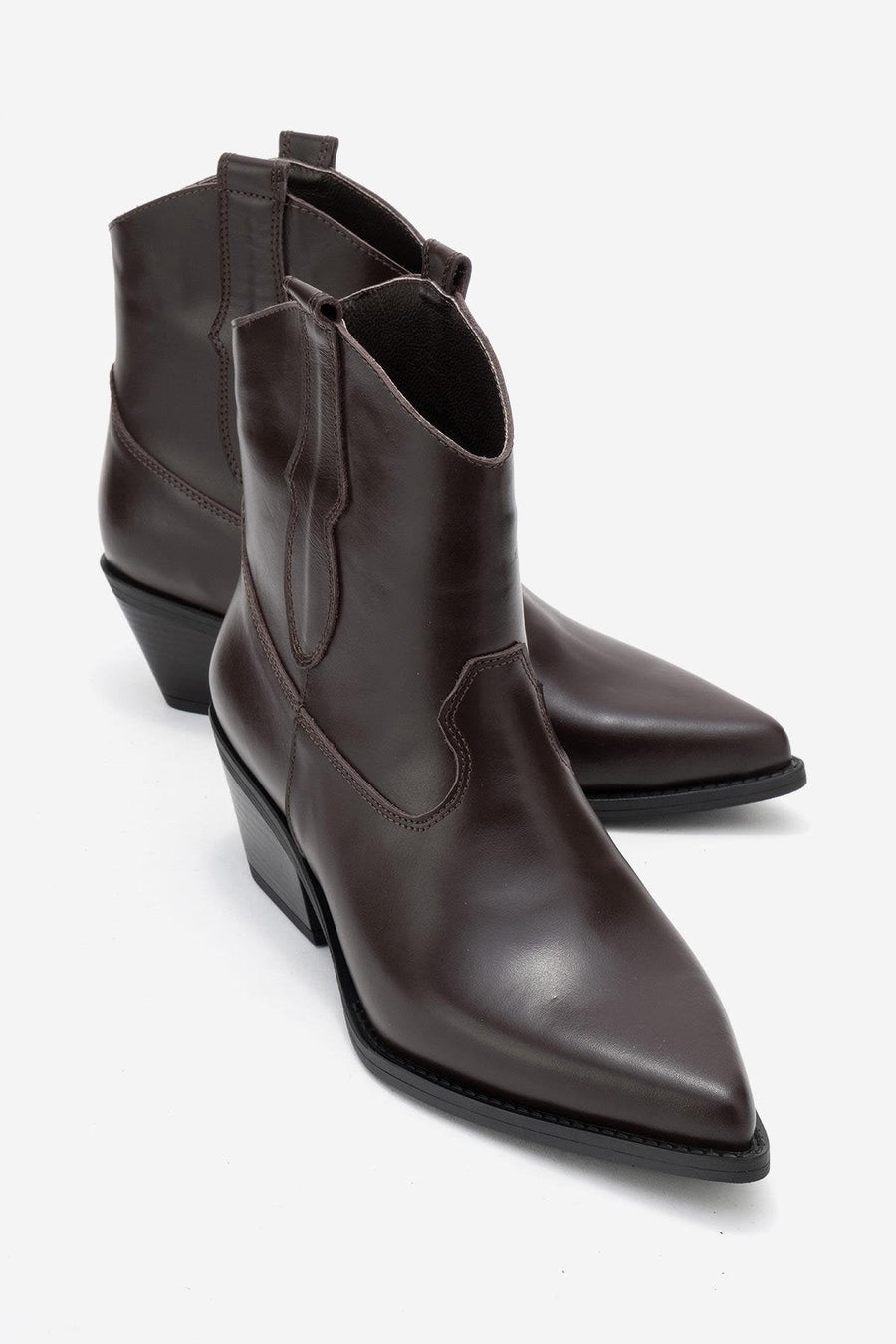 Elia - Brown Genuine Leather Western Boot