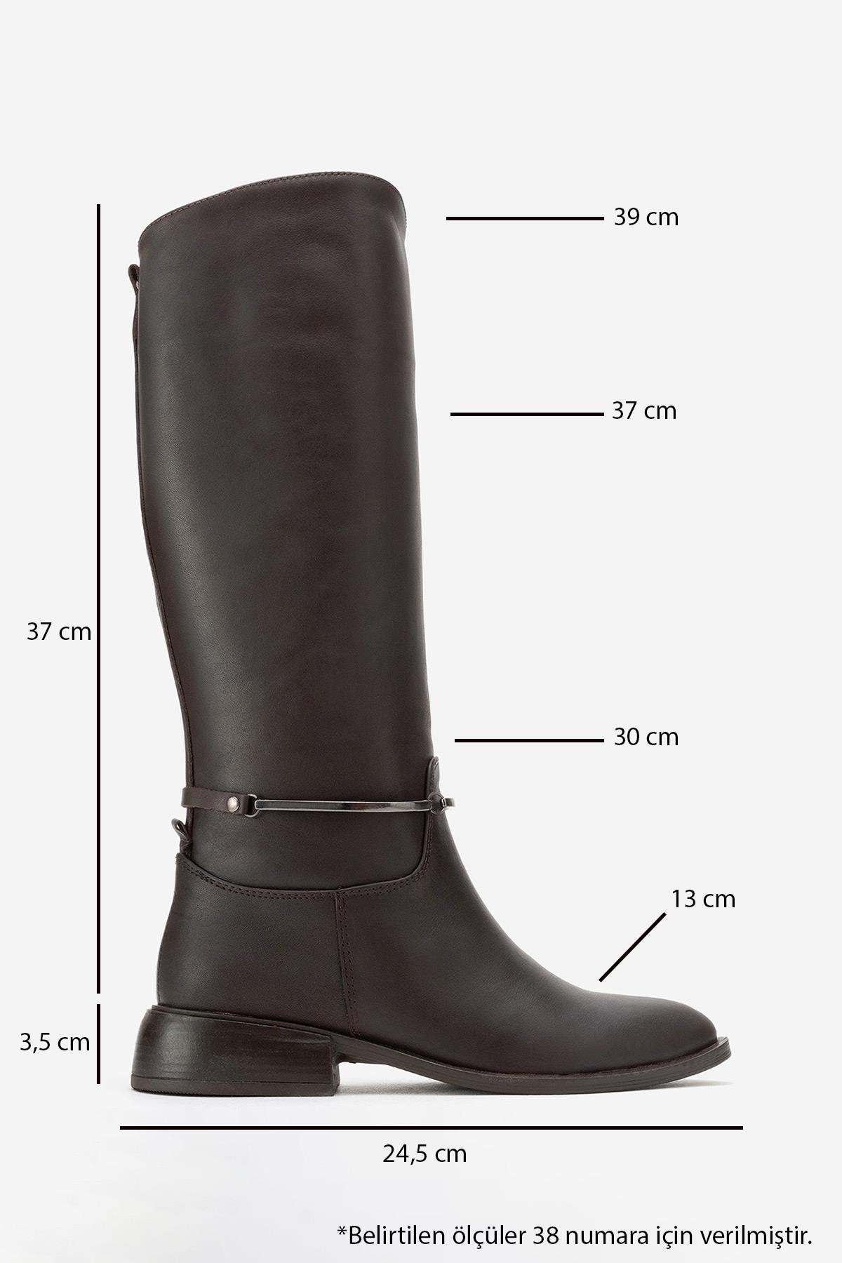 Ansel - Brown Genuine Leather Ankle-Strap Riding Boot – top view showing leather, Vowalisse