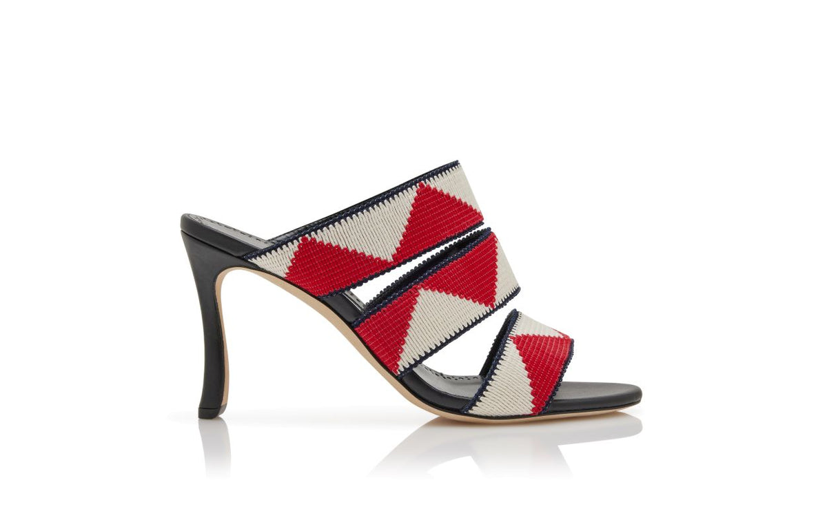 Emmeline Star Red Open Toe Mules – side profile showing red open toe, Vowalisse