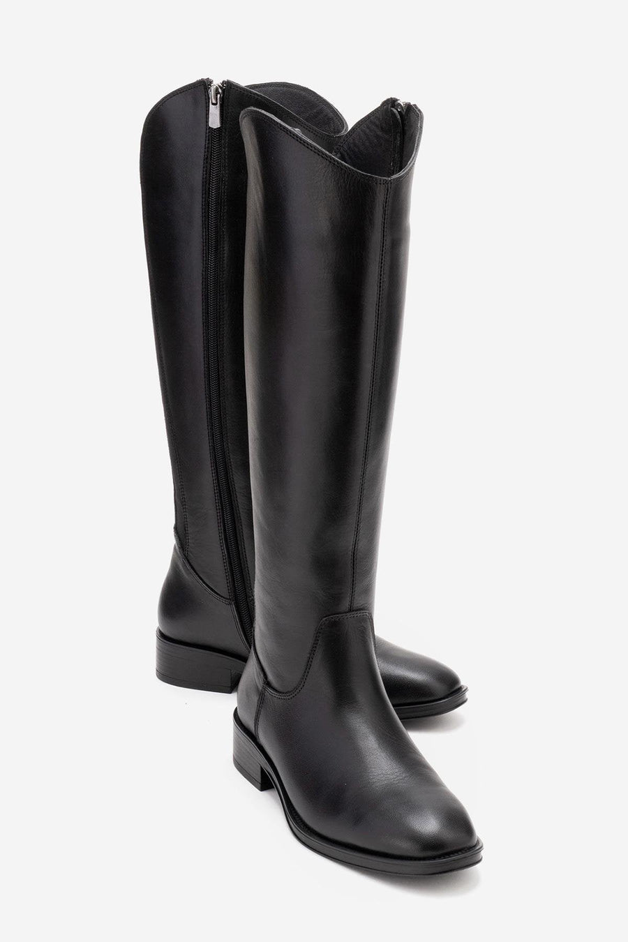 RUIZ - Black Genuine Leather Knee-High Boot