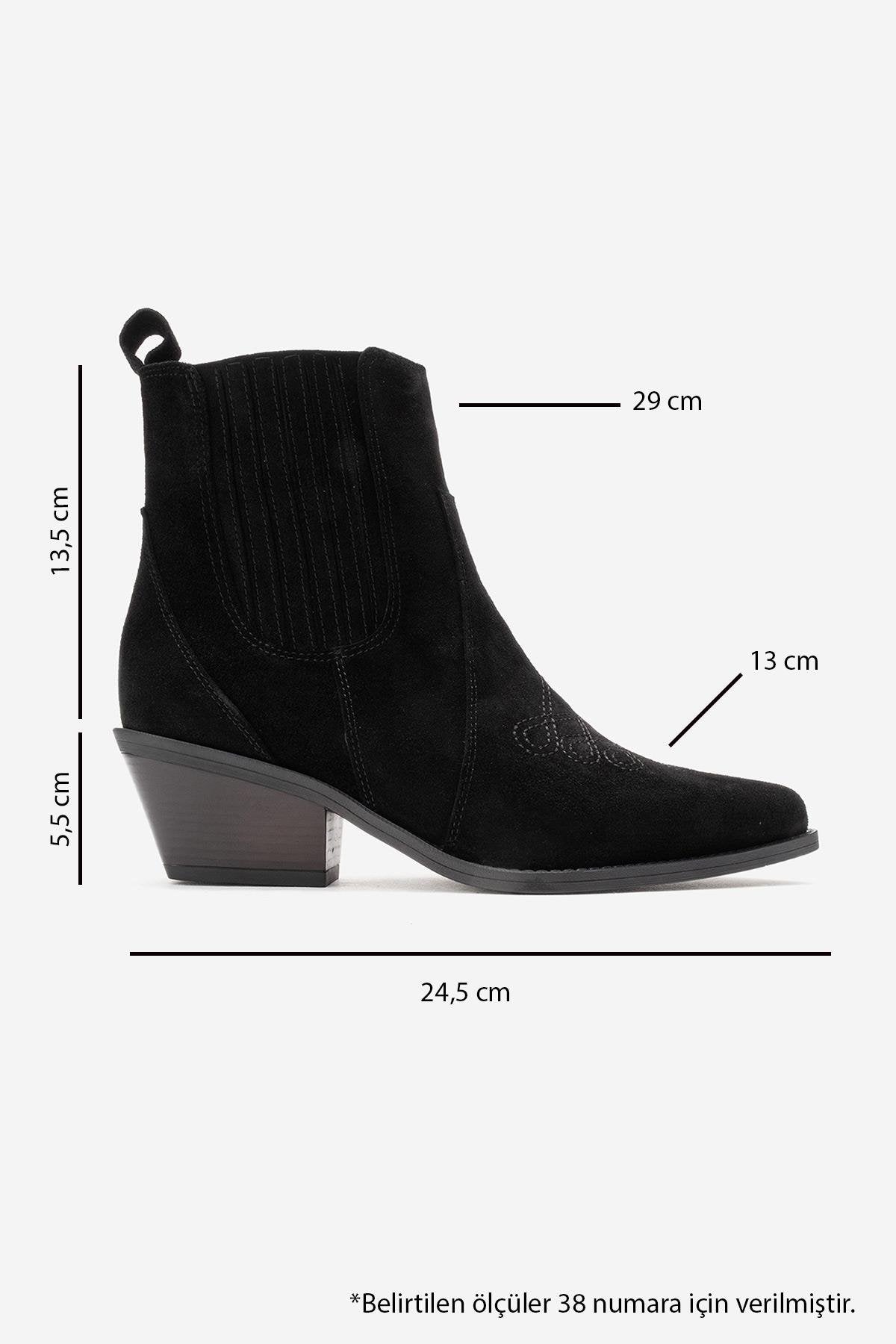 Julieta - Black Genuine Leather Western Boot – top view showing leather, suede, black, Vowalisse