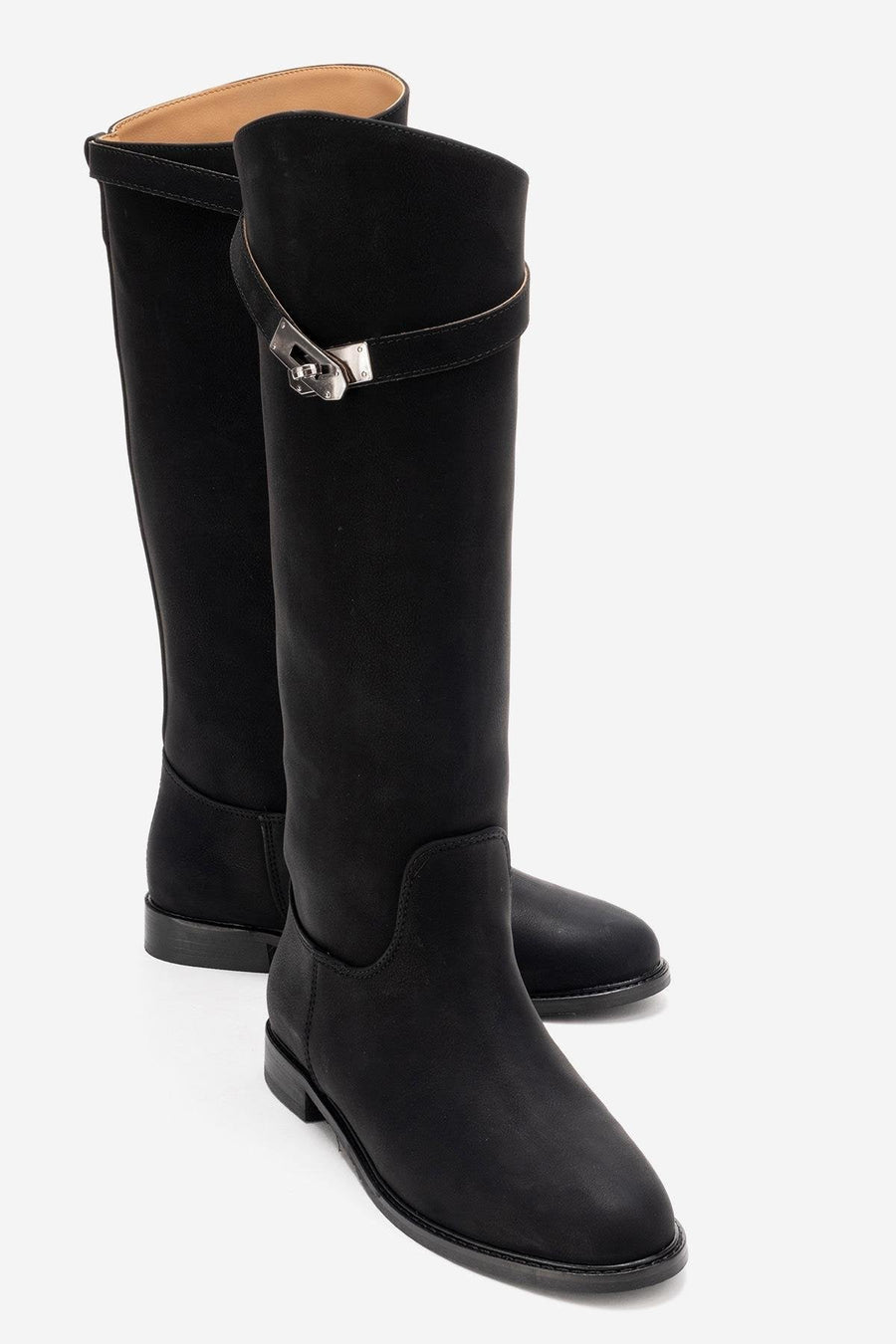 YOKO - Black Belted Riding Boot