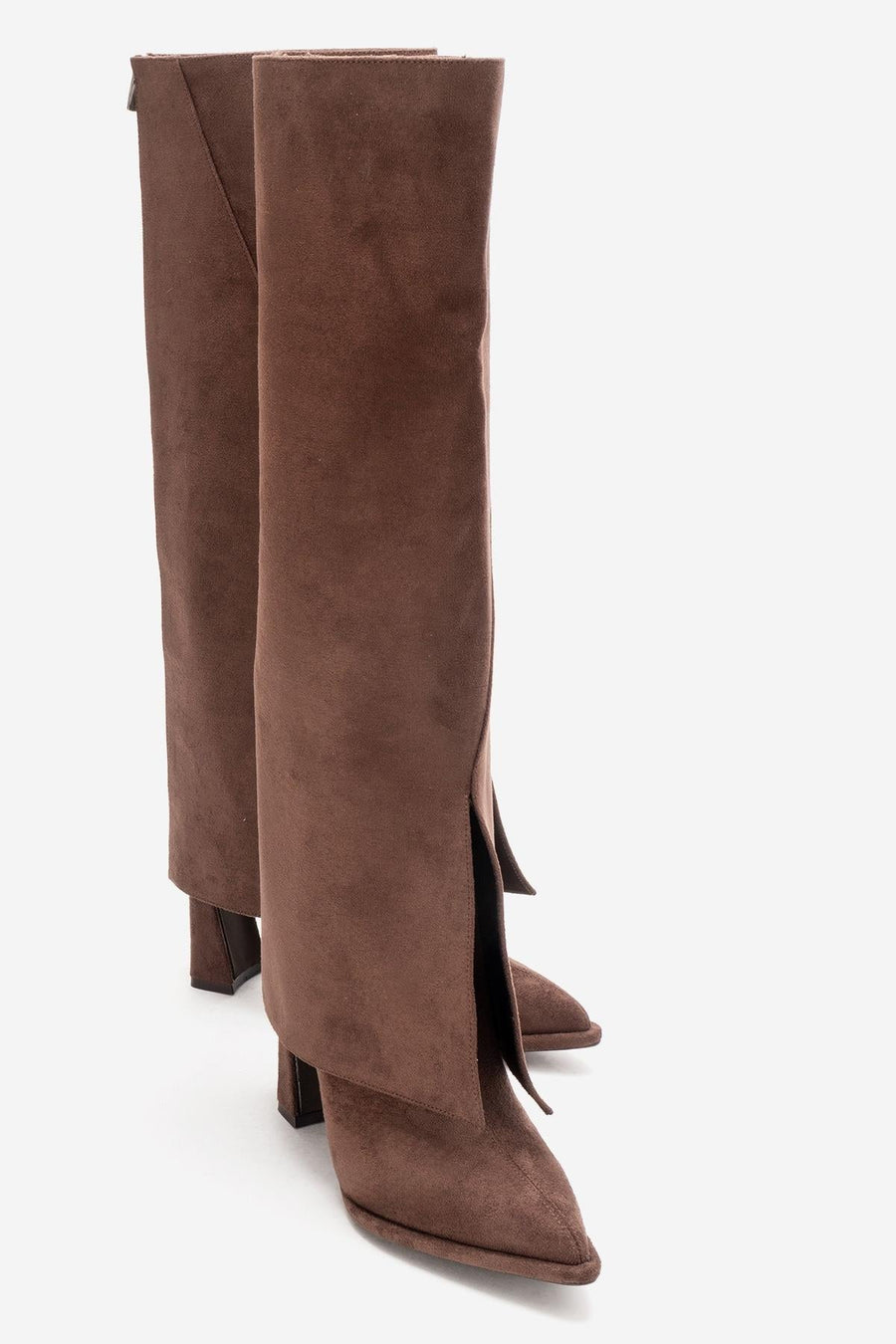 AJA - Brown Suede Block Heel Boot