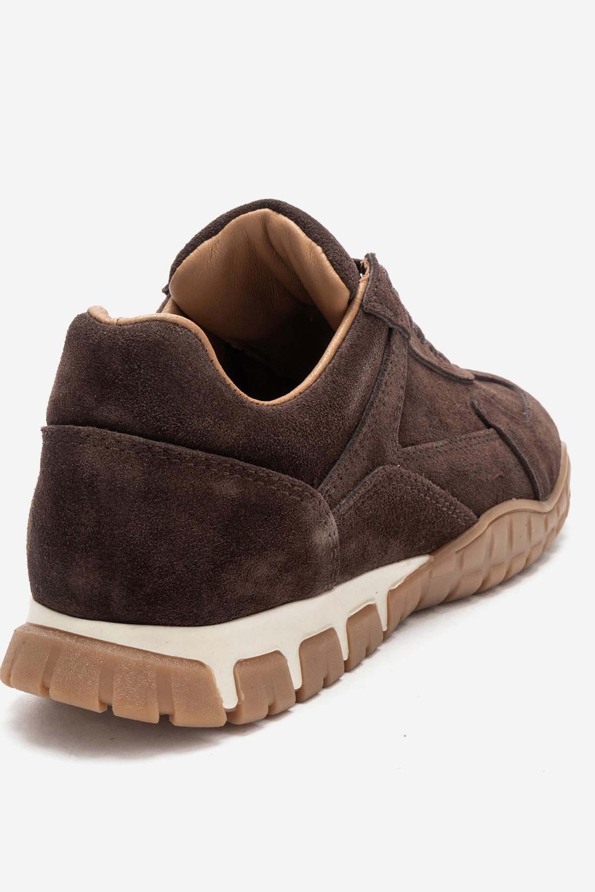 LARS - Brown Suede Genuine Leather Sneaker – back view showing leather, suede, Vowalisse