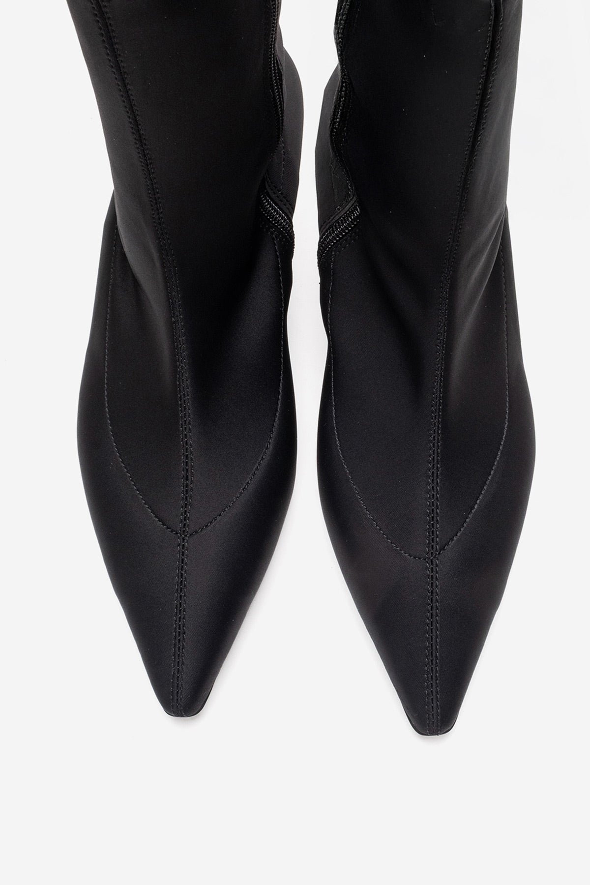 ALORA - Black Scuba Ankle Boot – side view showing black, Vowalisse