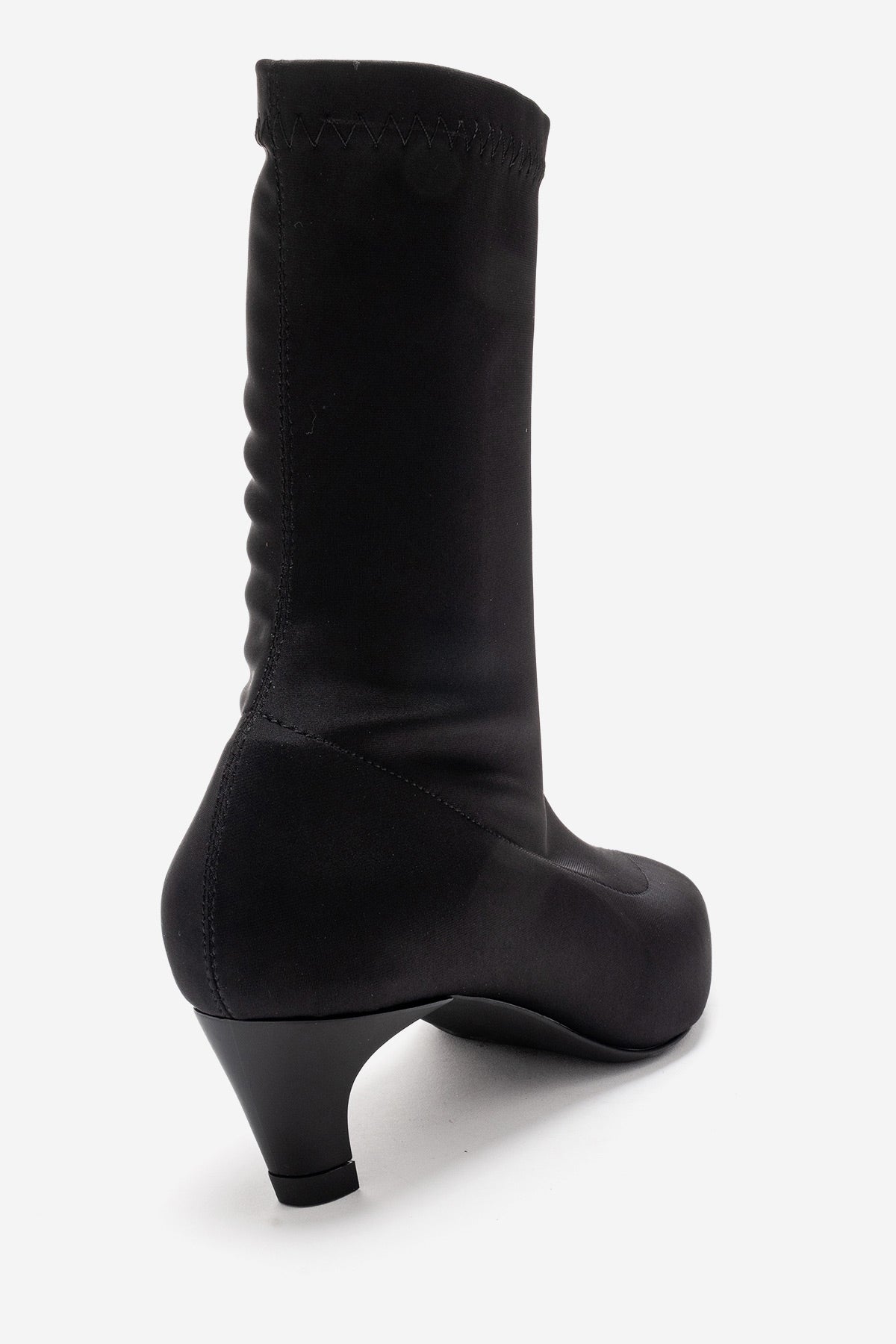 ALORA - Black Scuba Ankle Boot – back view showing black, Vowalisse