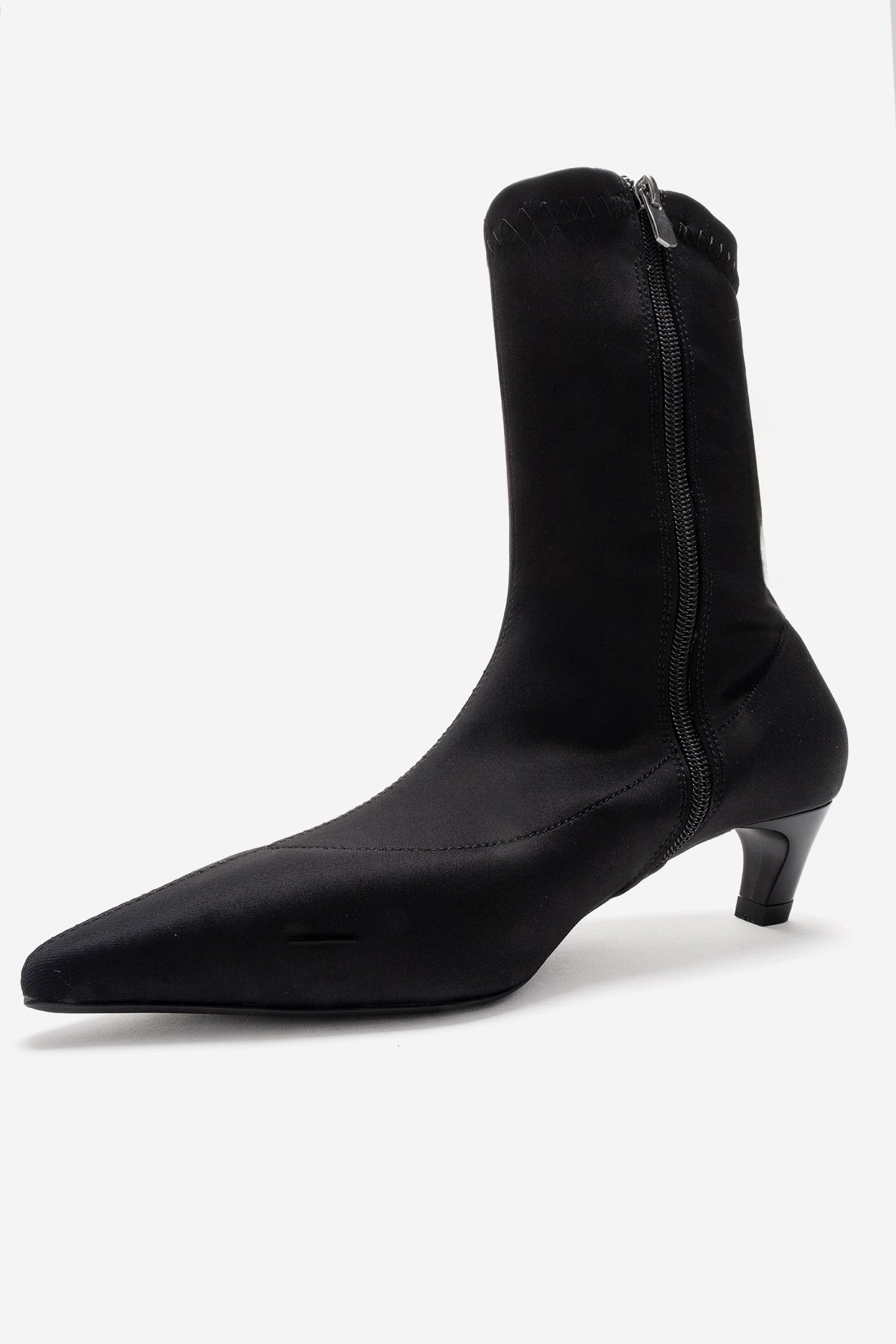ALORA - Black Scuba Ankle Boot – top view showing black, Vowalisse