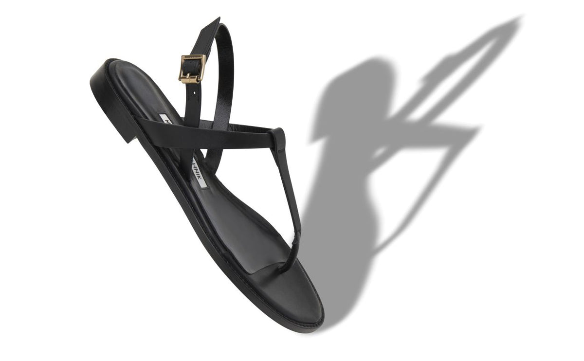 Vivienne Dream Black Ankle Strap T-Bar Shoes – front three-quarter view showing black ankle strap, open toe, Vowalisse